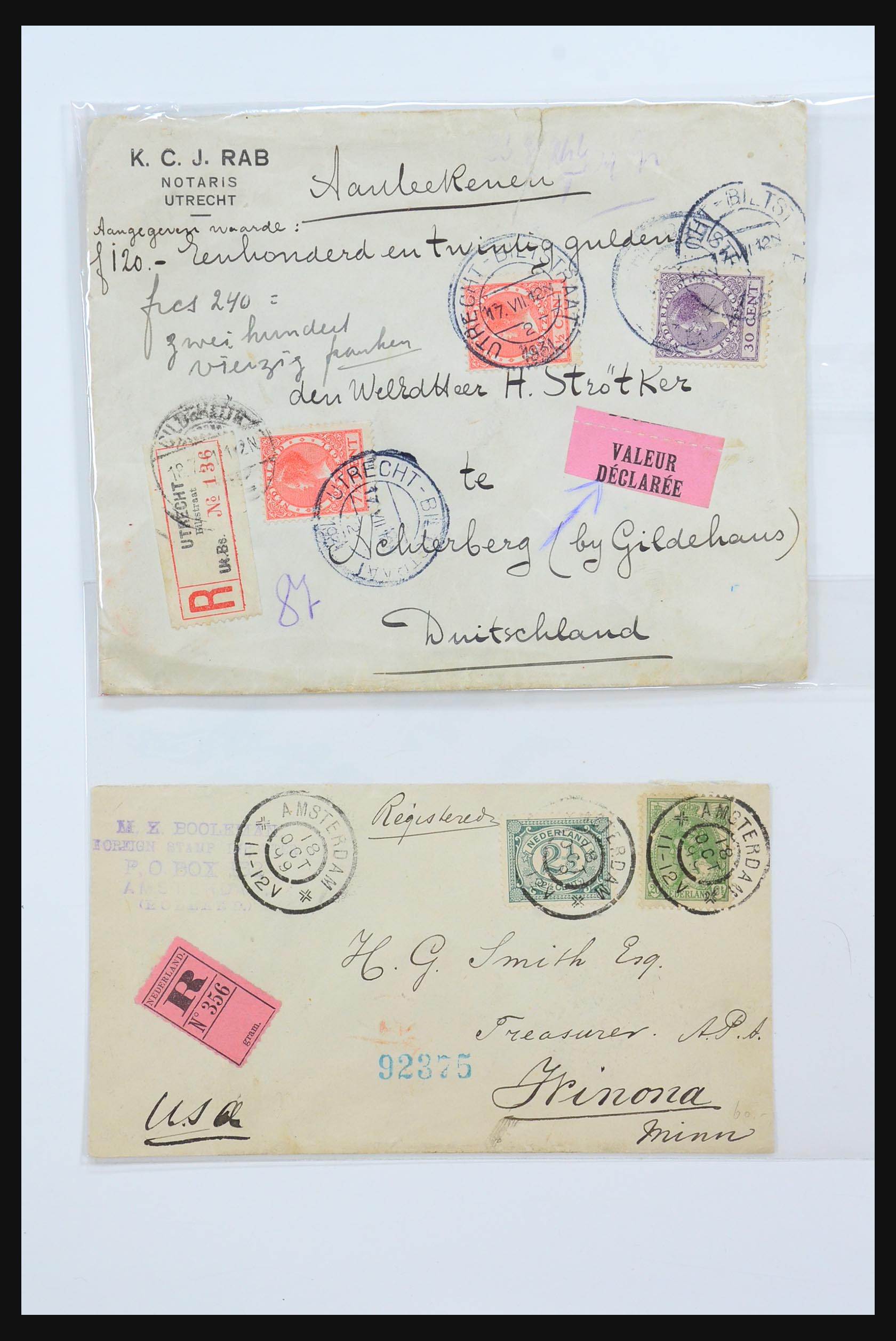 31360 0009 - 31360 Netherlands covers 1852-1960.