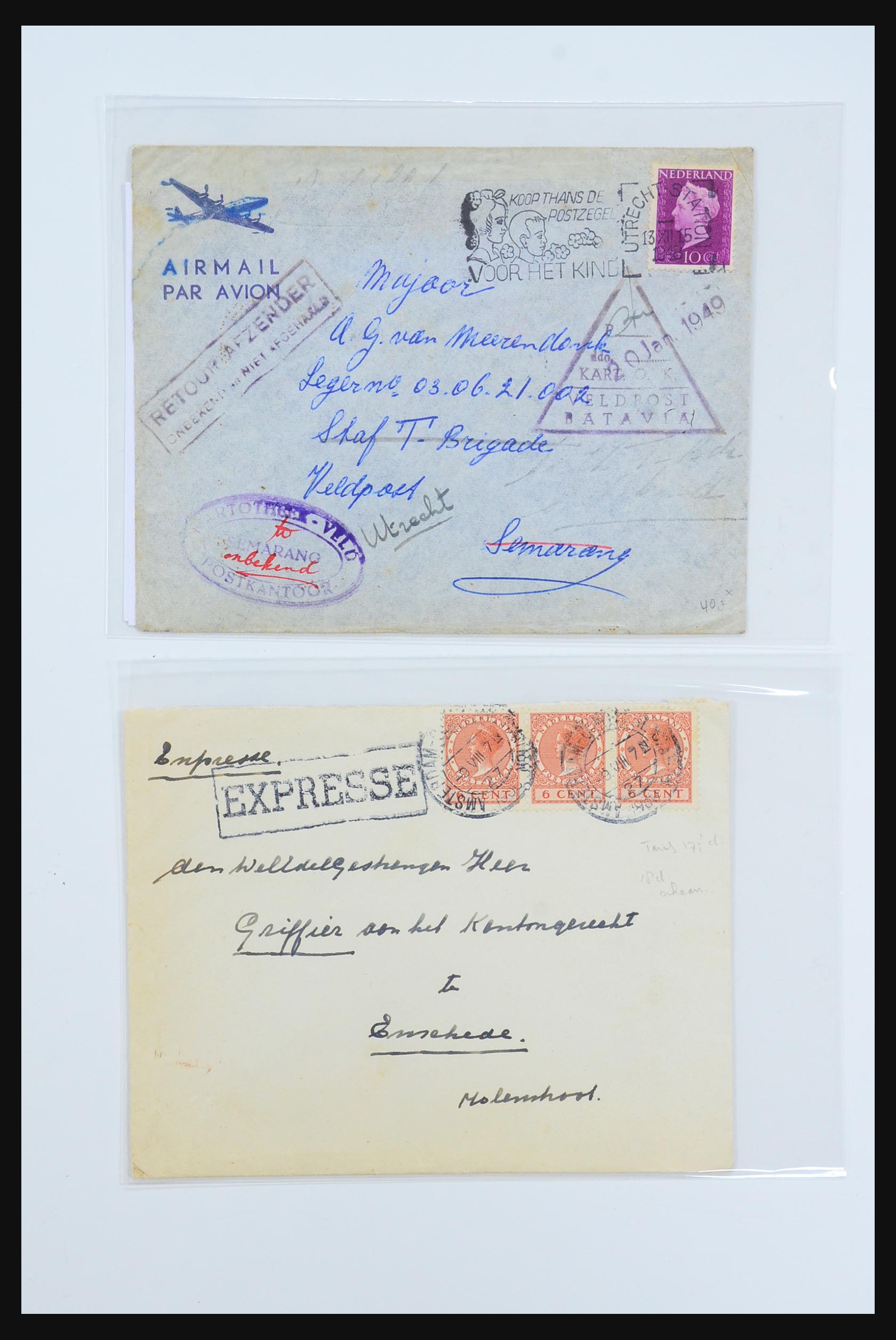 31360 0044 - 31360 Netherlands covers 1852-1960.