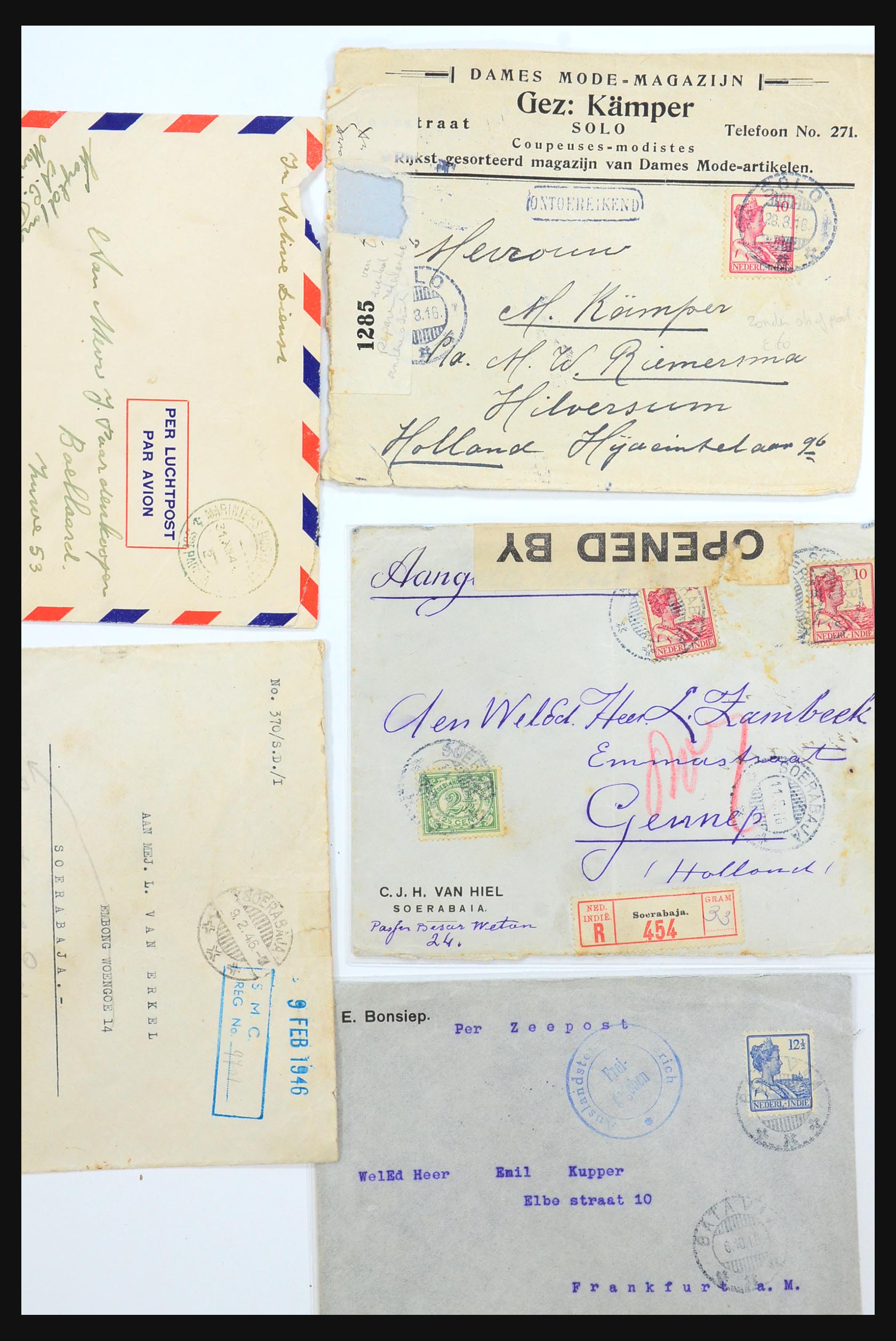 31361 054 - 31361 Netherlands Indies covers 1880-1950.