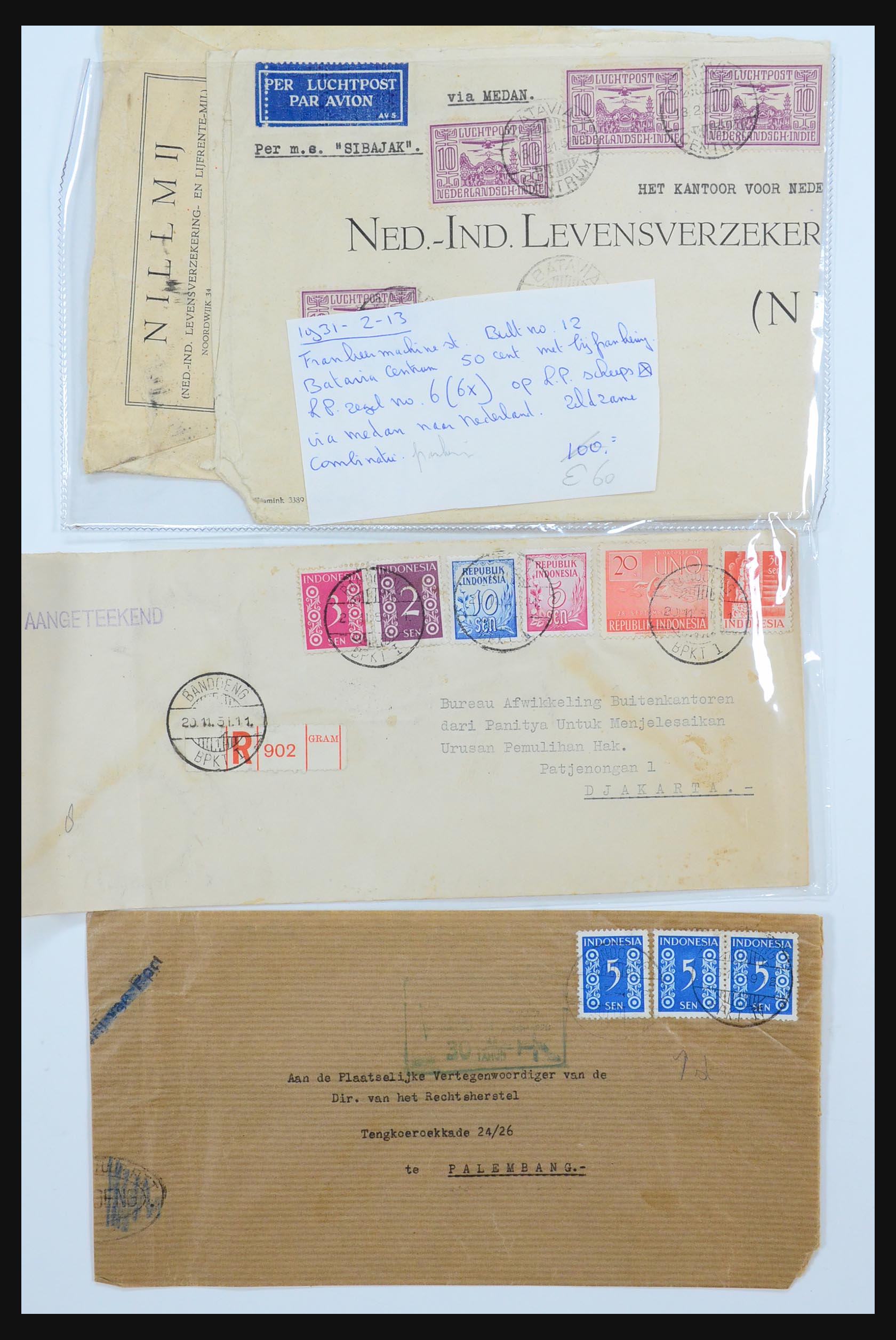 31361 073 - 31361 Netherlands Indies covers 1880-1950.
