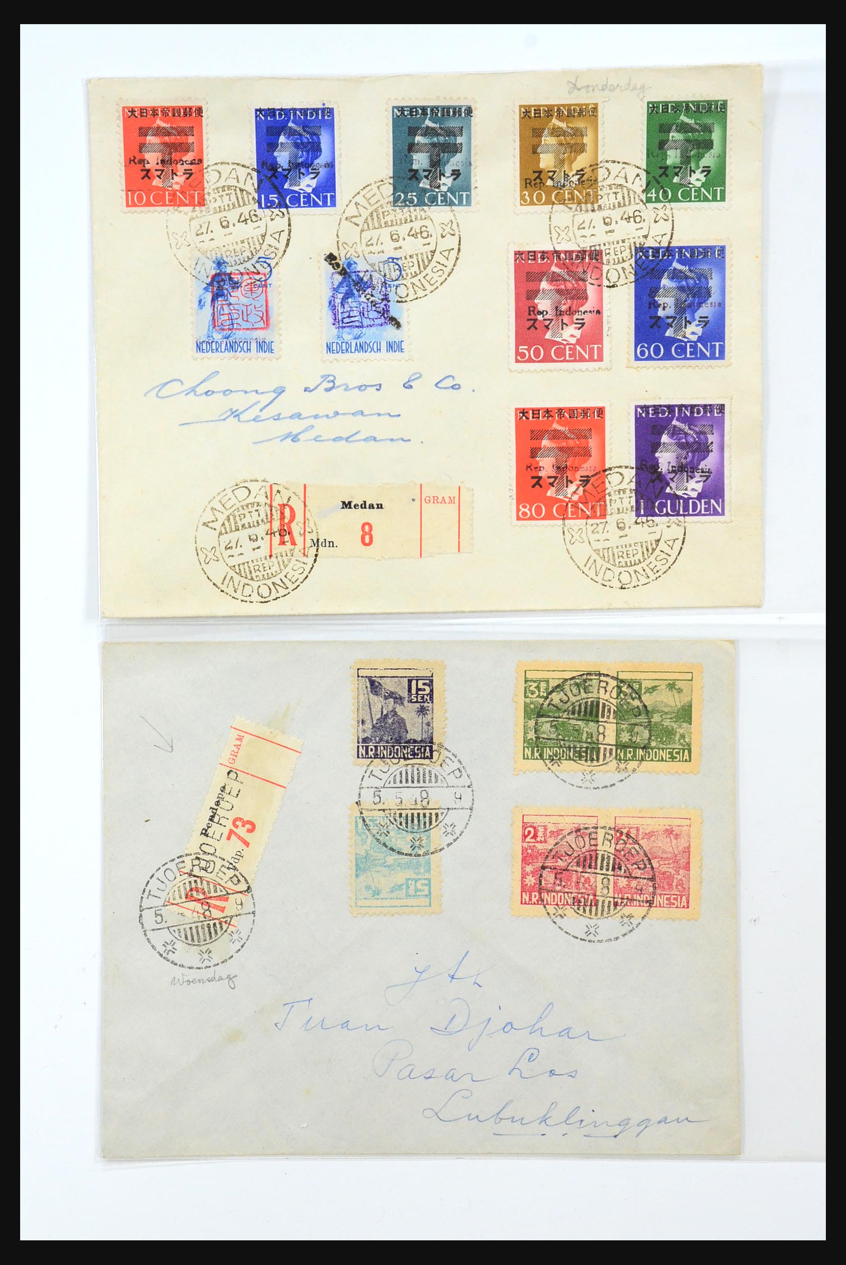 31362 033 - 31362 Netherlands Indies Japanese occupation covers 1942-1945.