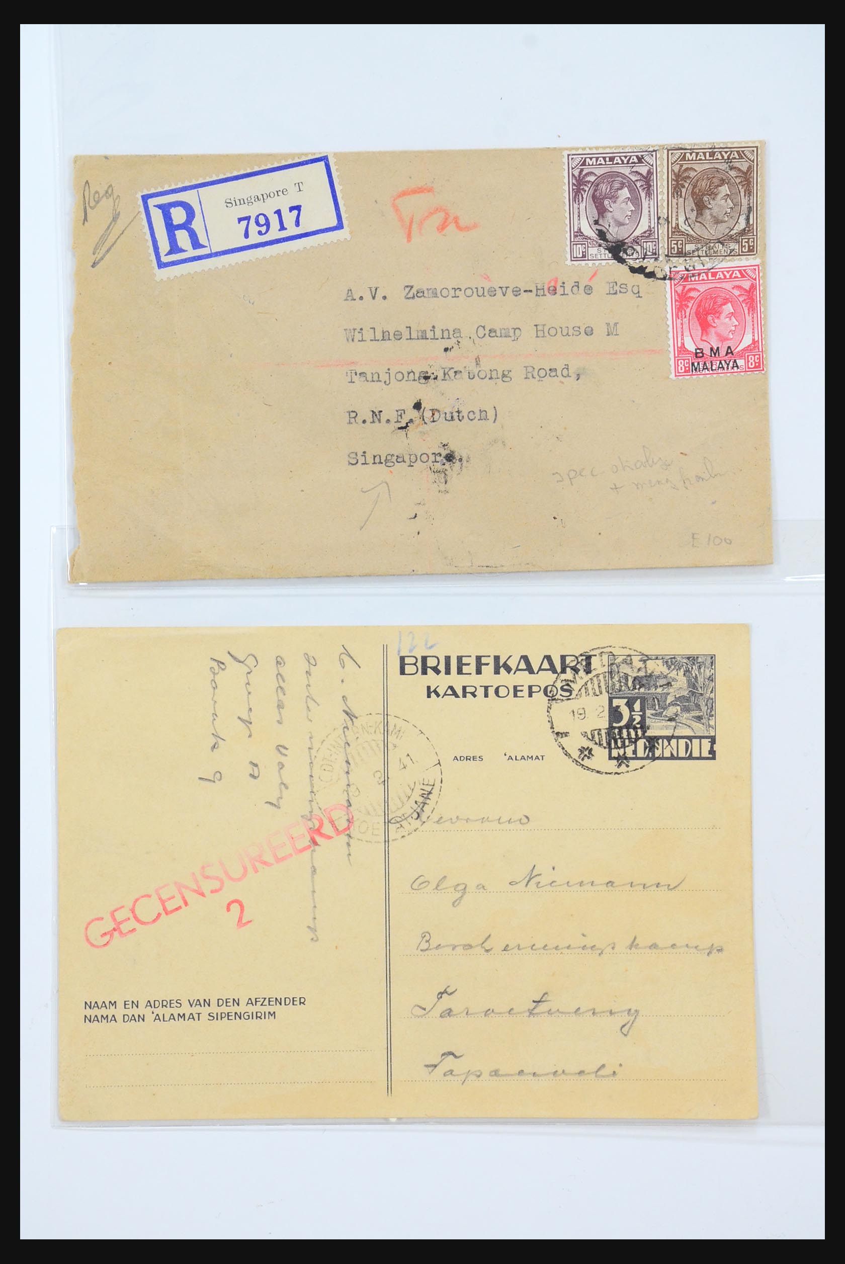 31362 103 - 31362 Nederlands Indië Japanse bezetting brieven 1942-1945.