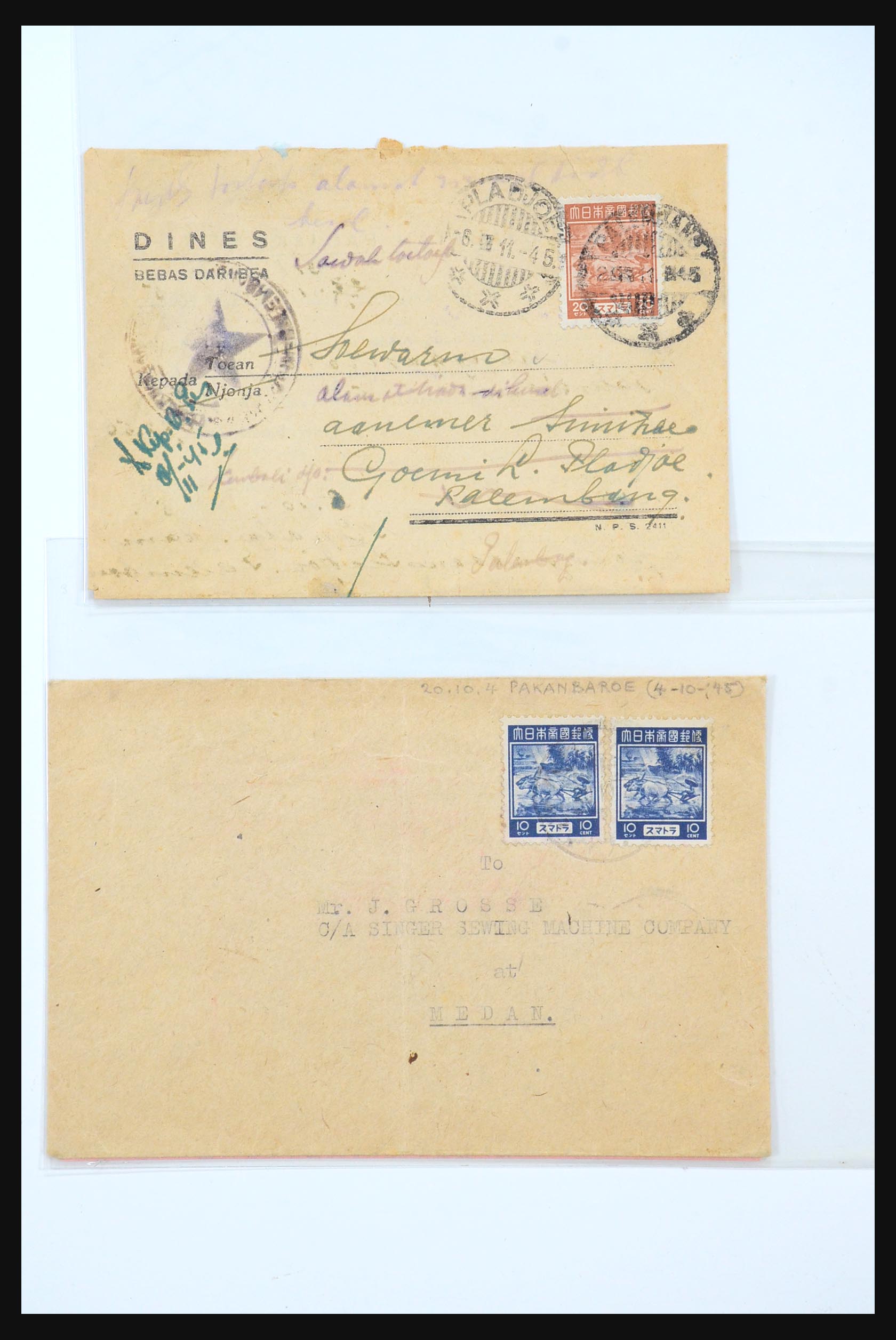 31362 126 - 31362 Netherlands Indies Japanese occupation covers 1942-1945.