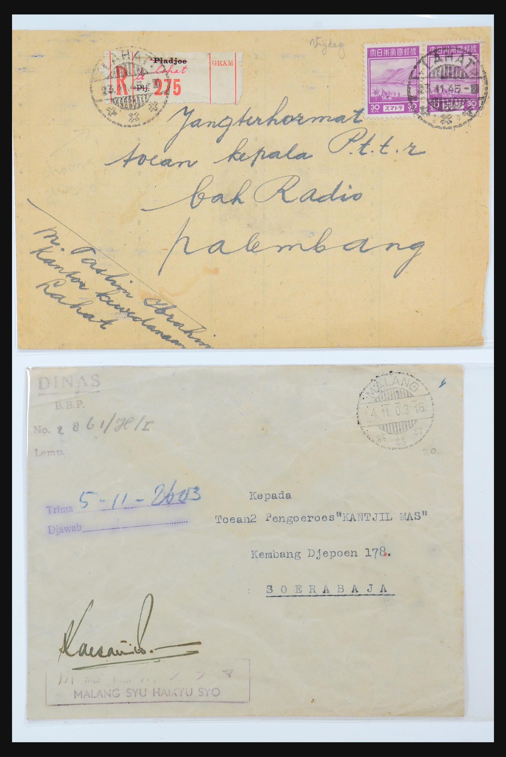 31362 127 - 31362 Netherlands Indies Japanese occupation covers 1942-1945.