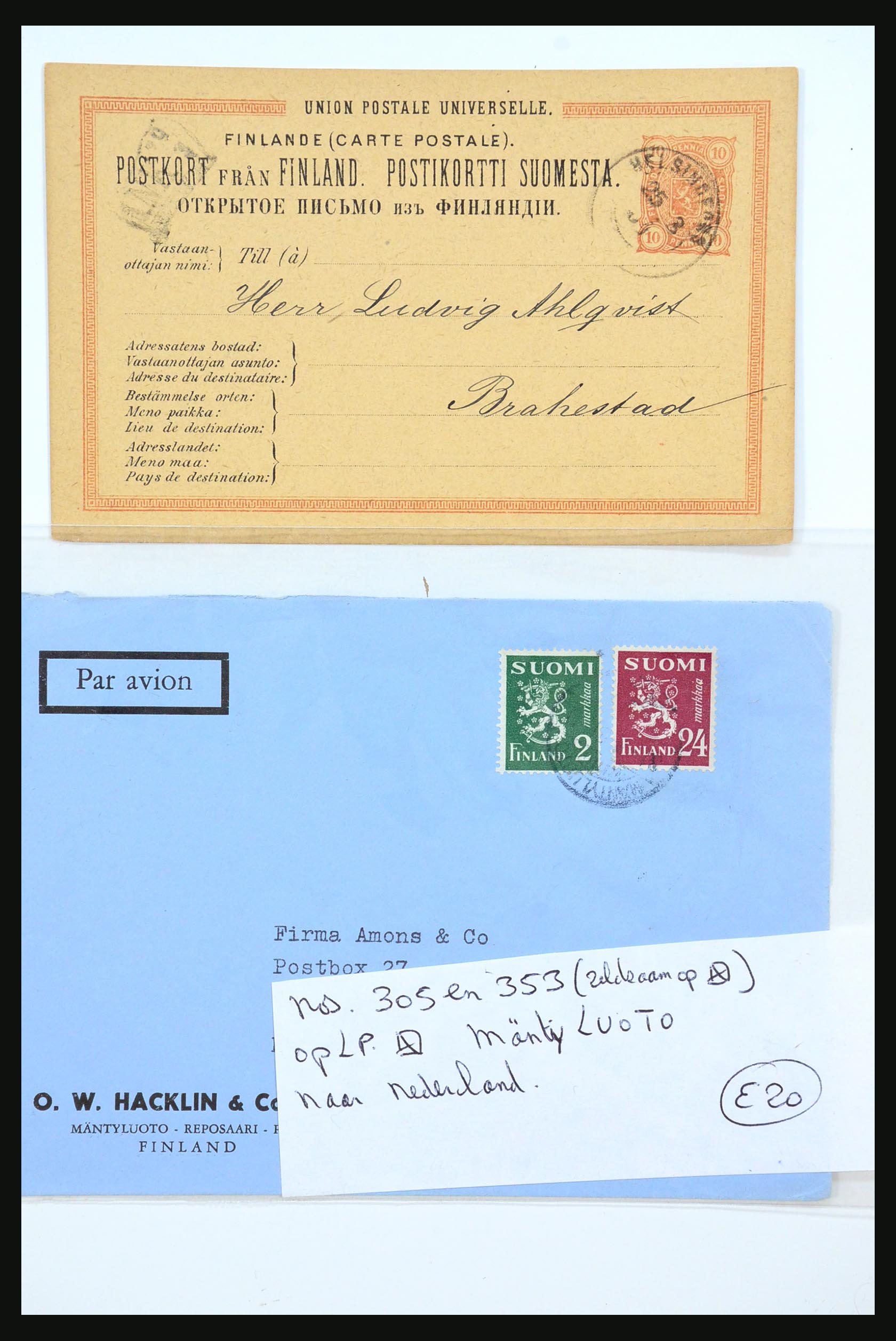 31363 019 - 31363 Finland covers 1874-1974.