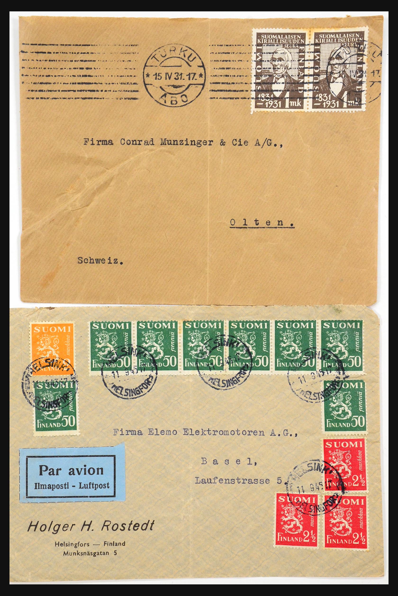 31363 025 - 31363 Finland covers 1874-1974.