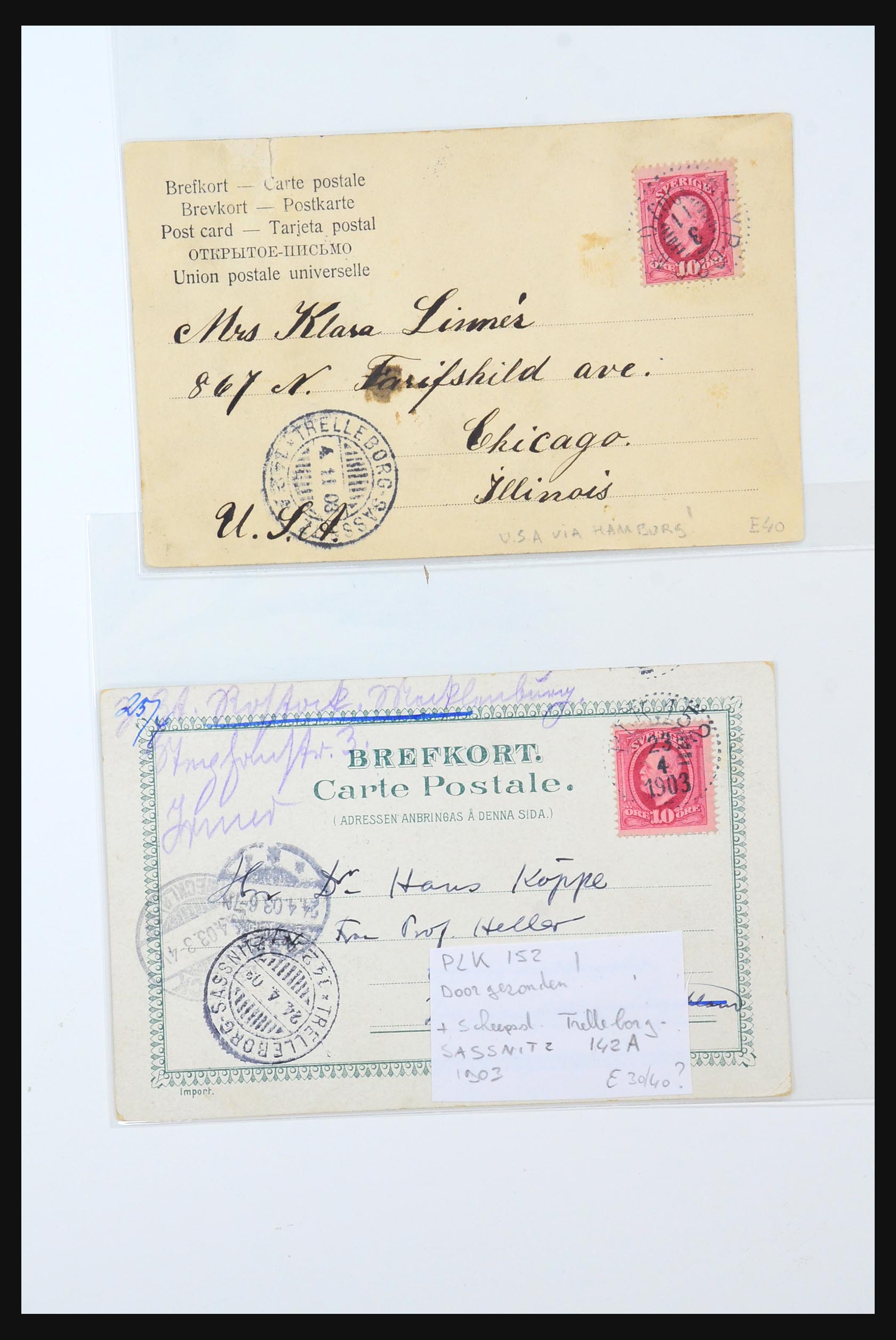 31364 268 - 31364 Zweden brieven 1864-1960.