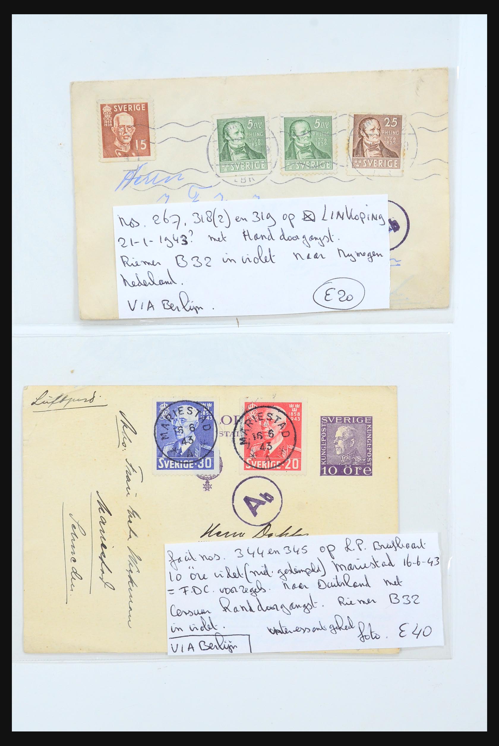 31364 292 - 31364 Zweden brieven 1864-1960.
