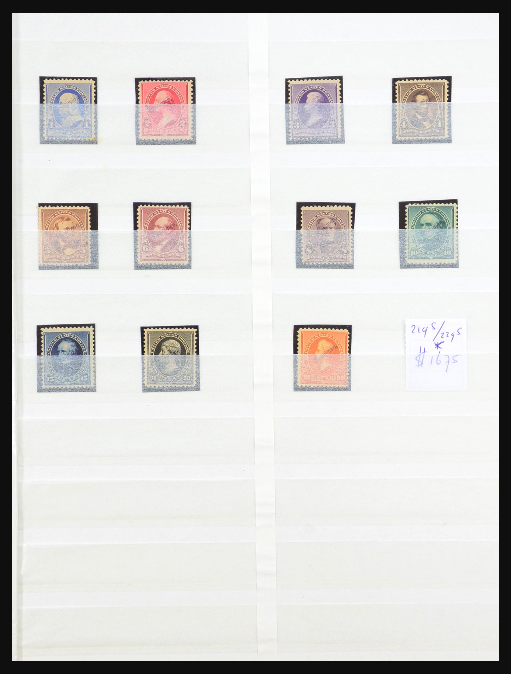 31381 001 - 31381 USA proofs/specimen 1873-1908. 31381 001 - 31381 USA proofs/specimen 1873-1908.