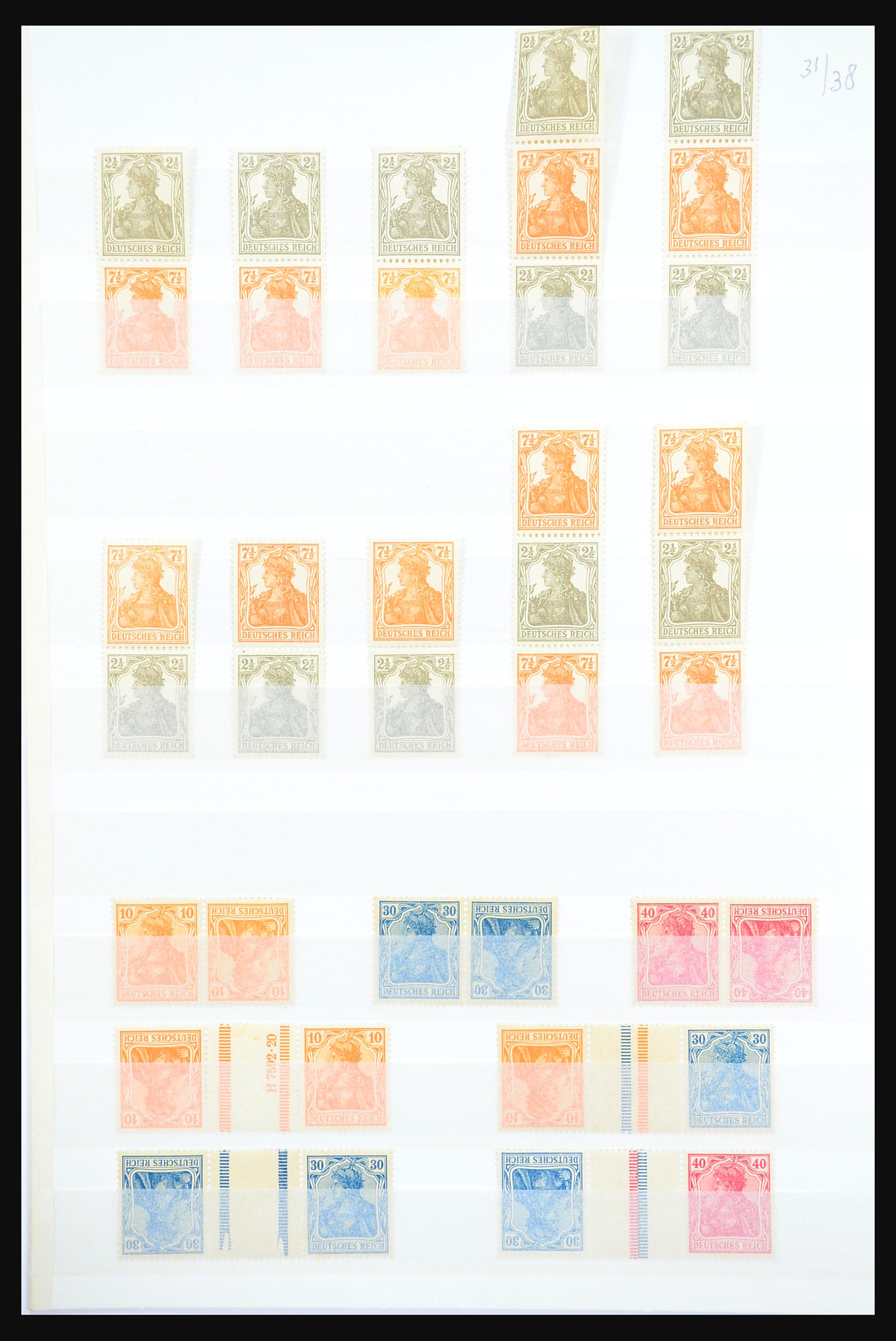 31391 002 - 31391 German Reich MNH combinations 1913-1941.