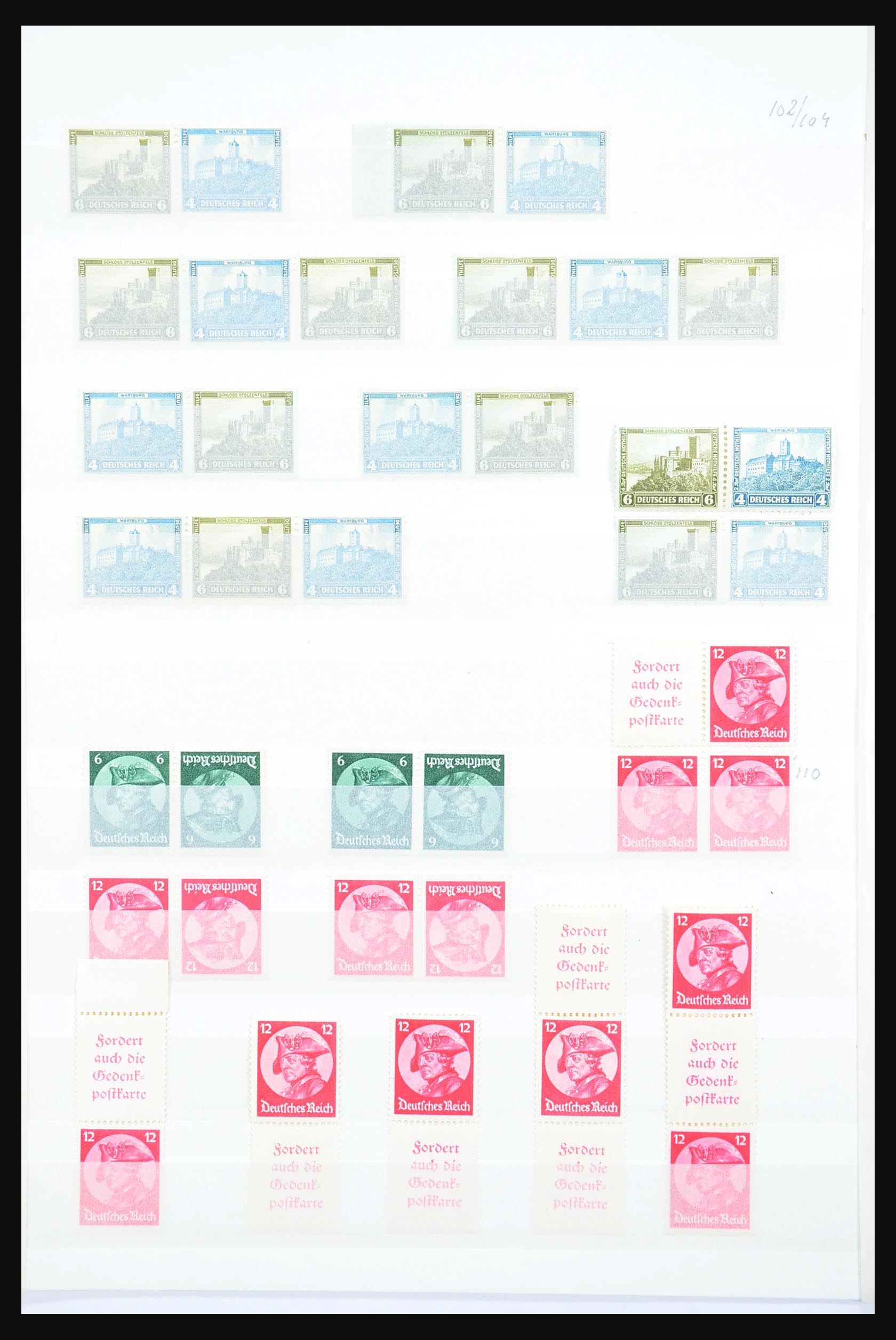31391 010 - 31391 German Reich MNH combinations 1913-1941.