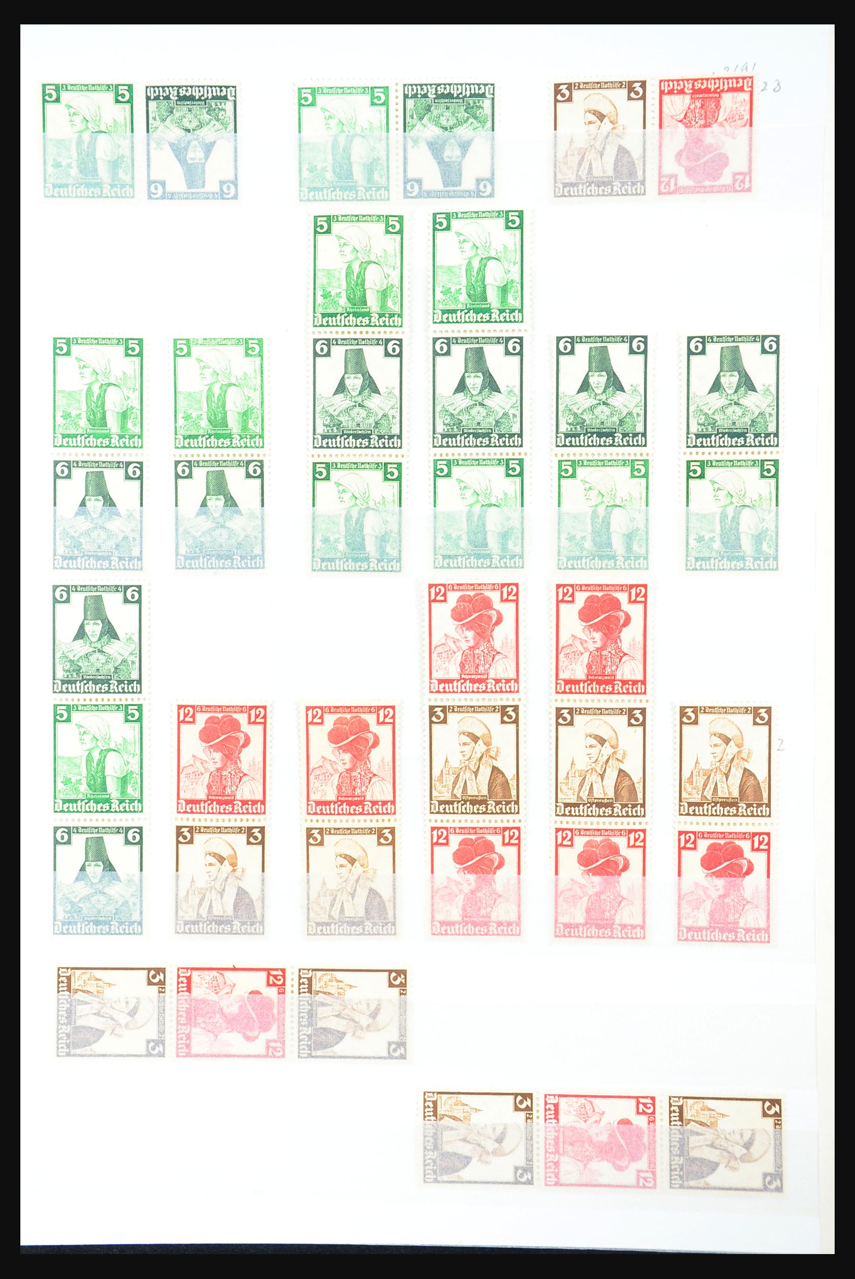 31391 025 - 31391 German Reich MNH combinations 1913-1941.