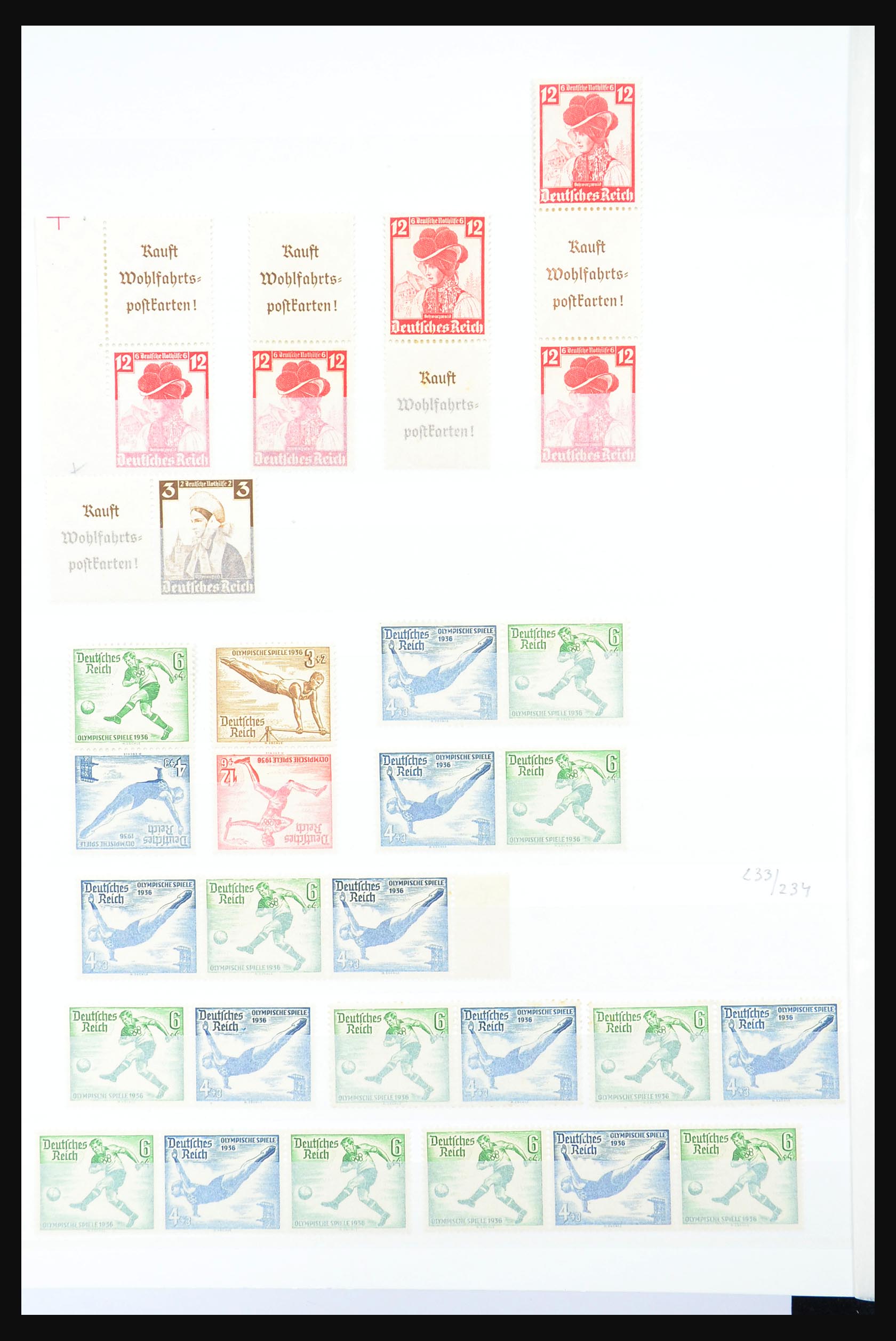 31391 026 - 31391 German Reich MNH combinations 1913-1941.