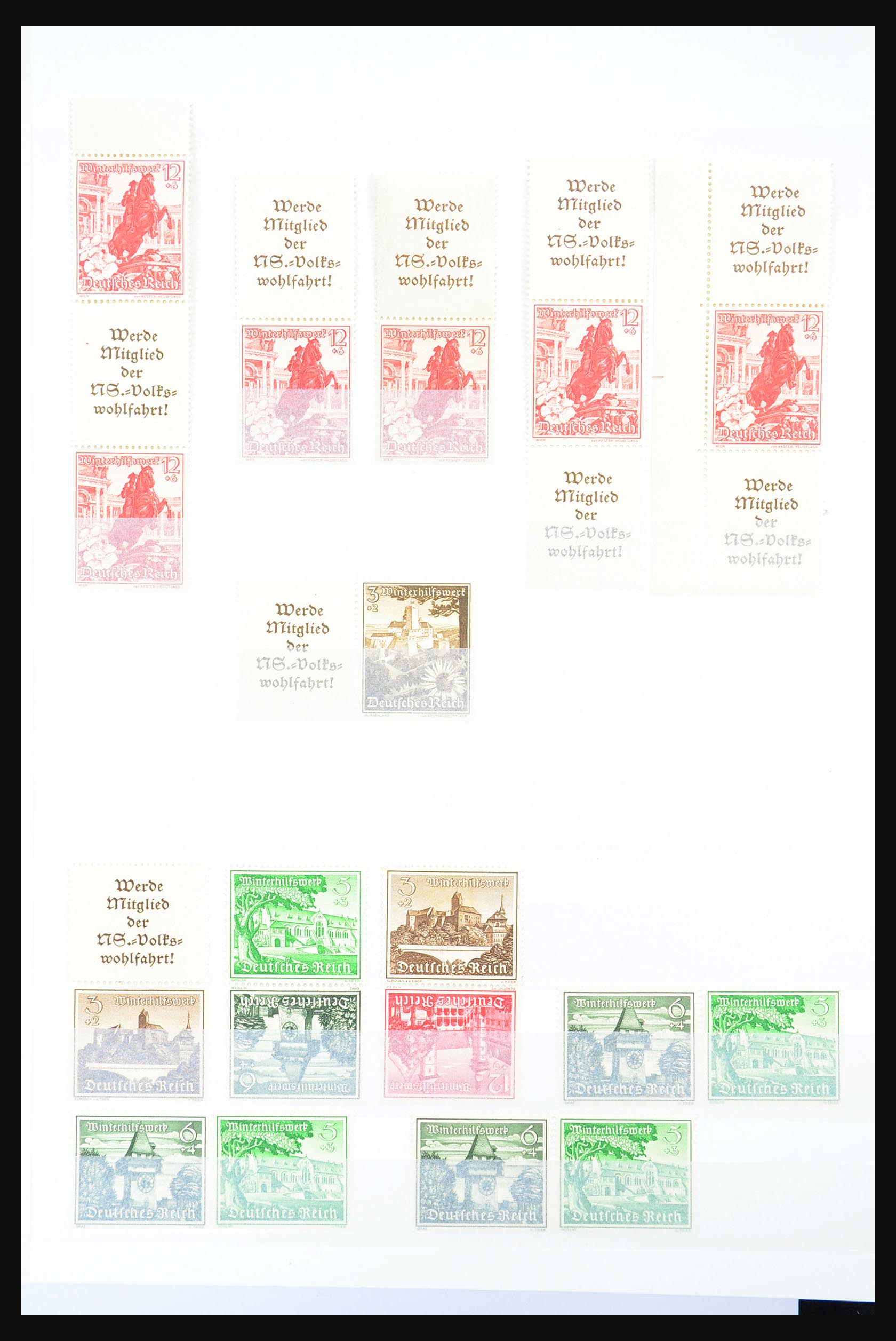 31391 032 - 31391 German Reich MNH combinations 1913-1941.