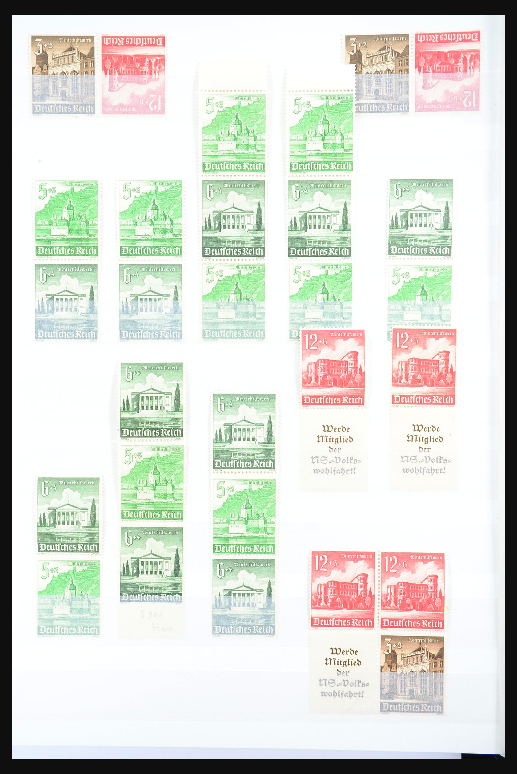 31391 034 - 31391 German Reich MNH combinations 1913-1941.