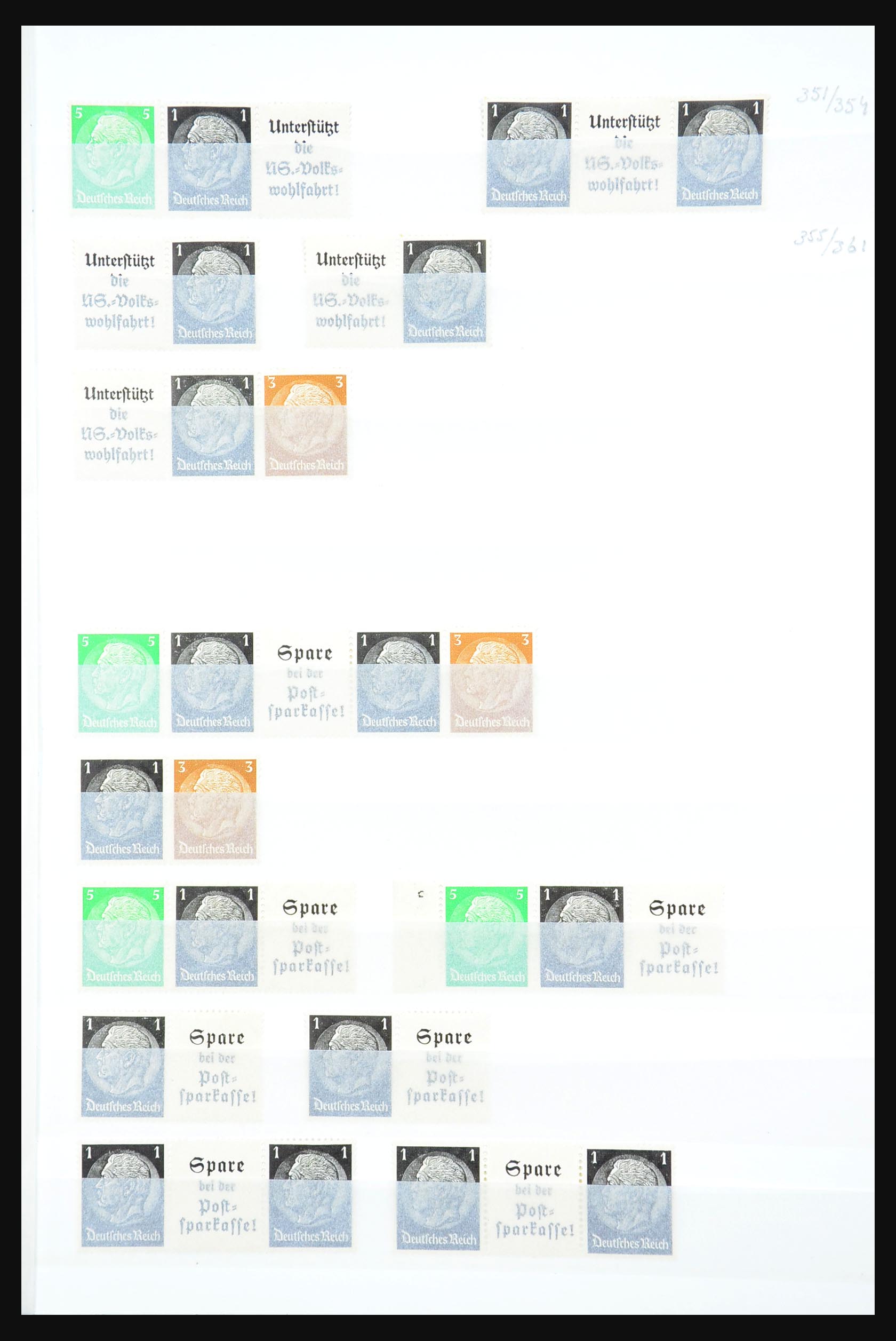 31391 041 - 31391 German Reich MNH combinations 1913-1941.