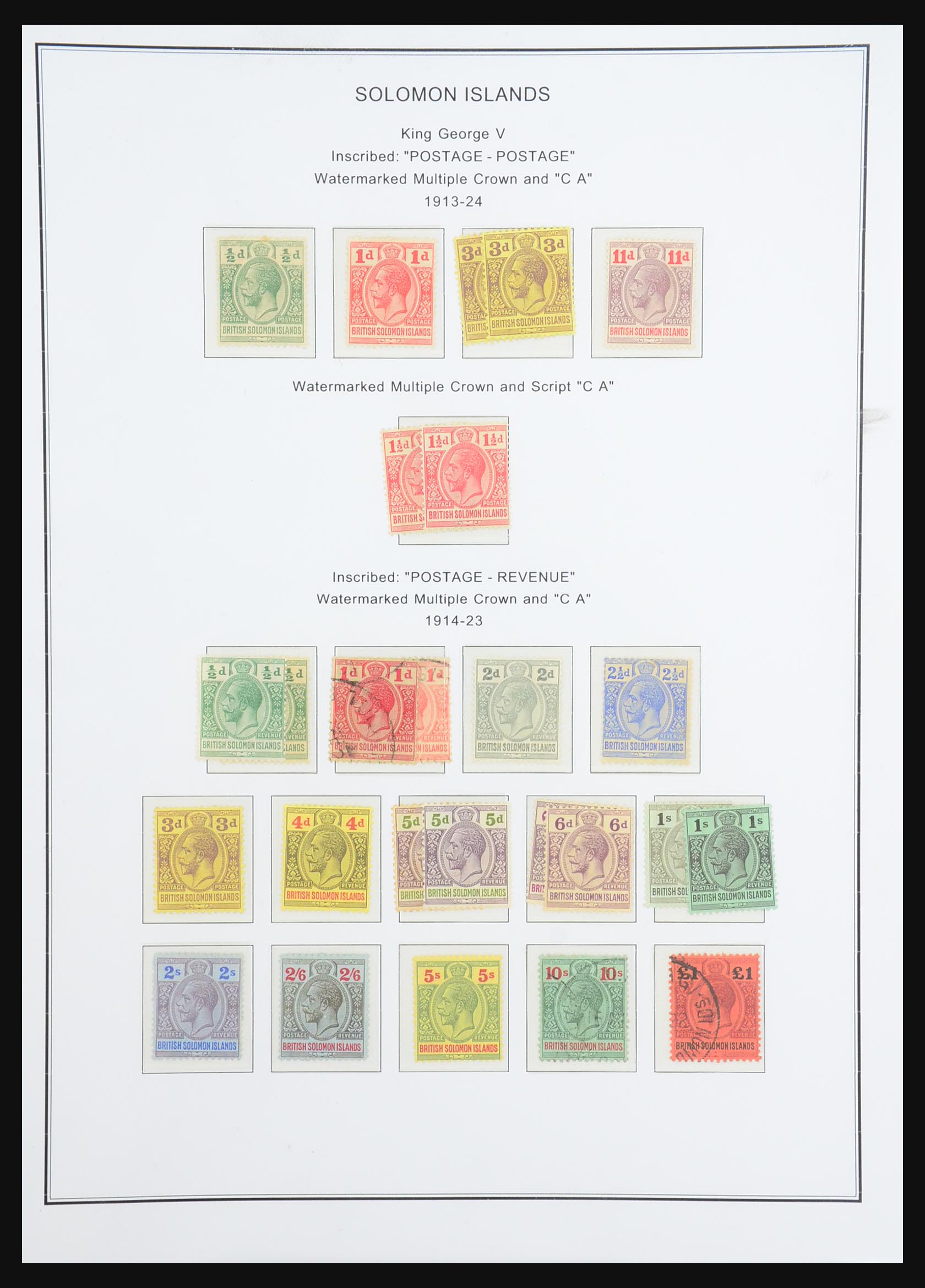 31413 001 - 31413 Solomon Islands 1913-1986.
