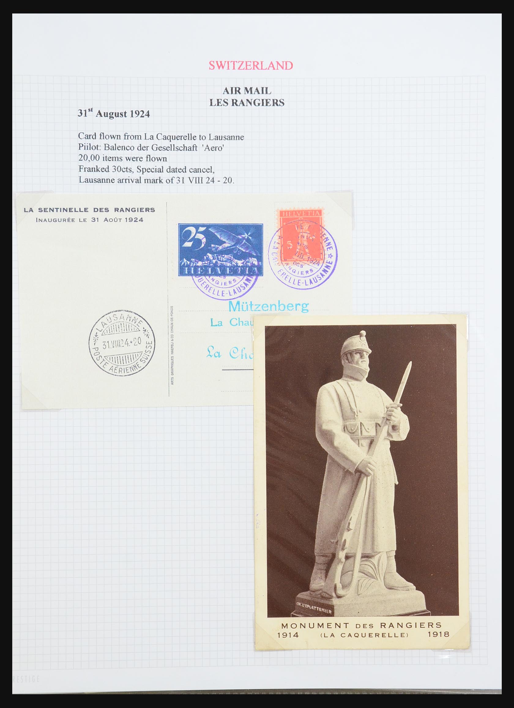 31444 010 - 31444 Zwitserland luchtpost brieven 1922-1946.