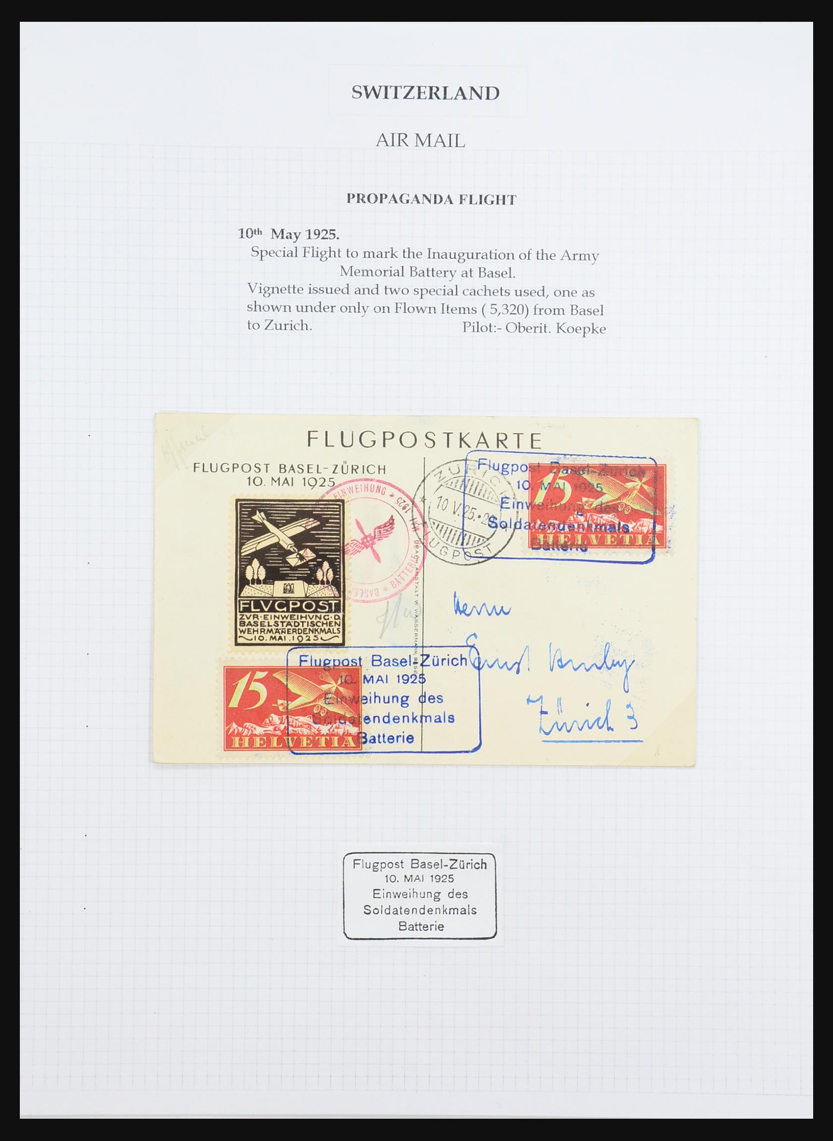 31444 018 - 31444 Zwitserland luchtpost brieven 1922-1946.