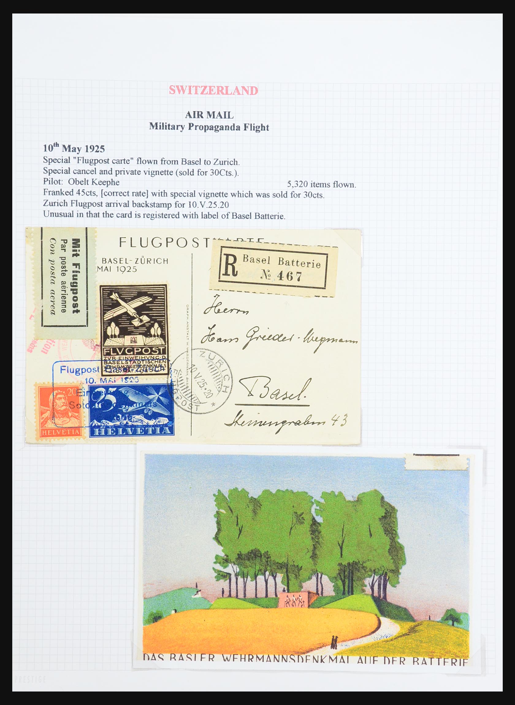 31444 019 - 31444 Switzerland airmail covers 1922-1946.
