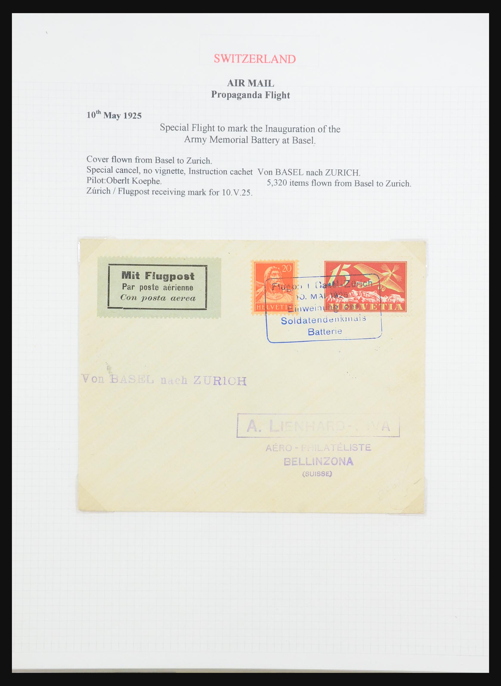 31444 020 - 31444 Zwitserland luchtpost brieven 1922-1946.