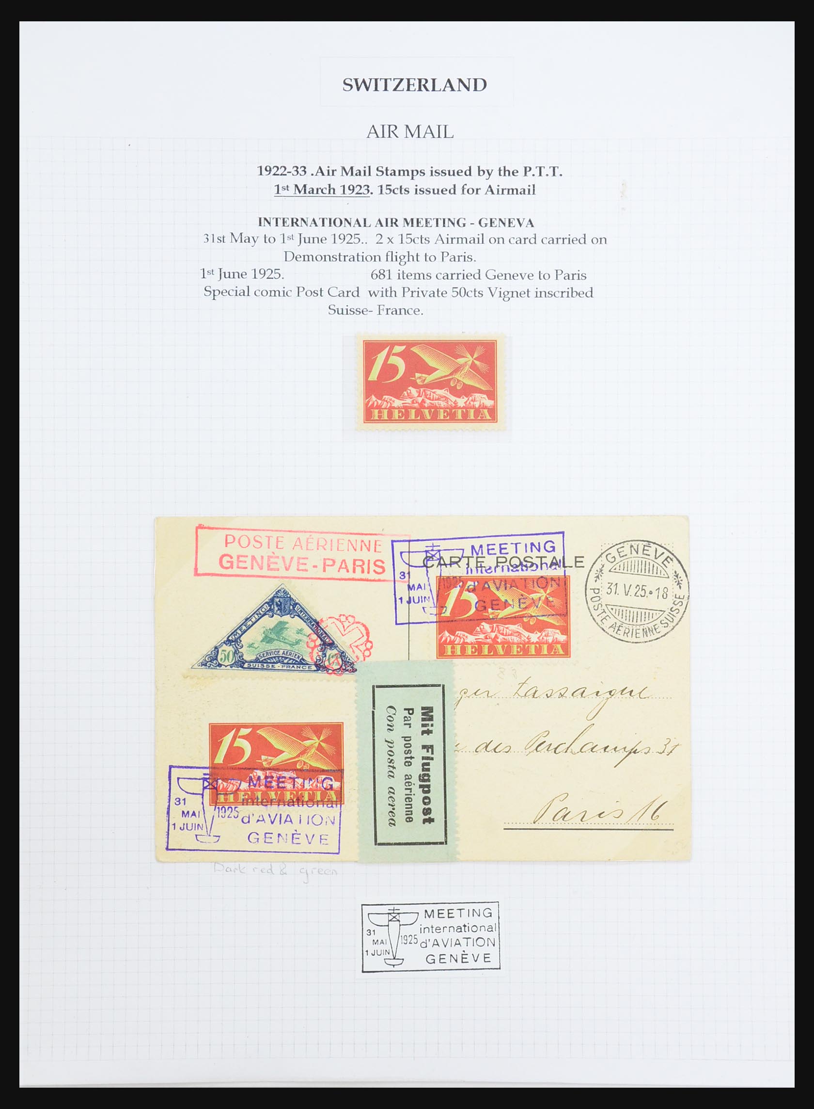31444 021 - 31444 Switzerland airmail covers 1922-1946.