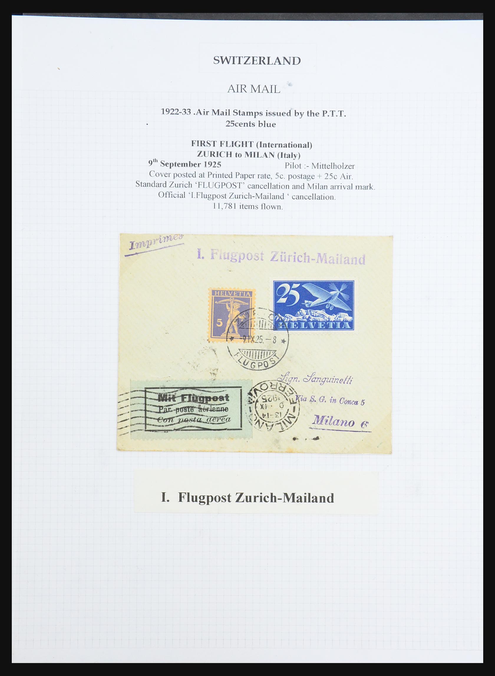 31444 024 - 31444 Zwitserland luchtpost brieven 1922-1946.