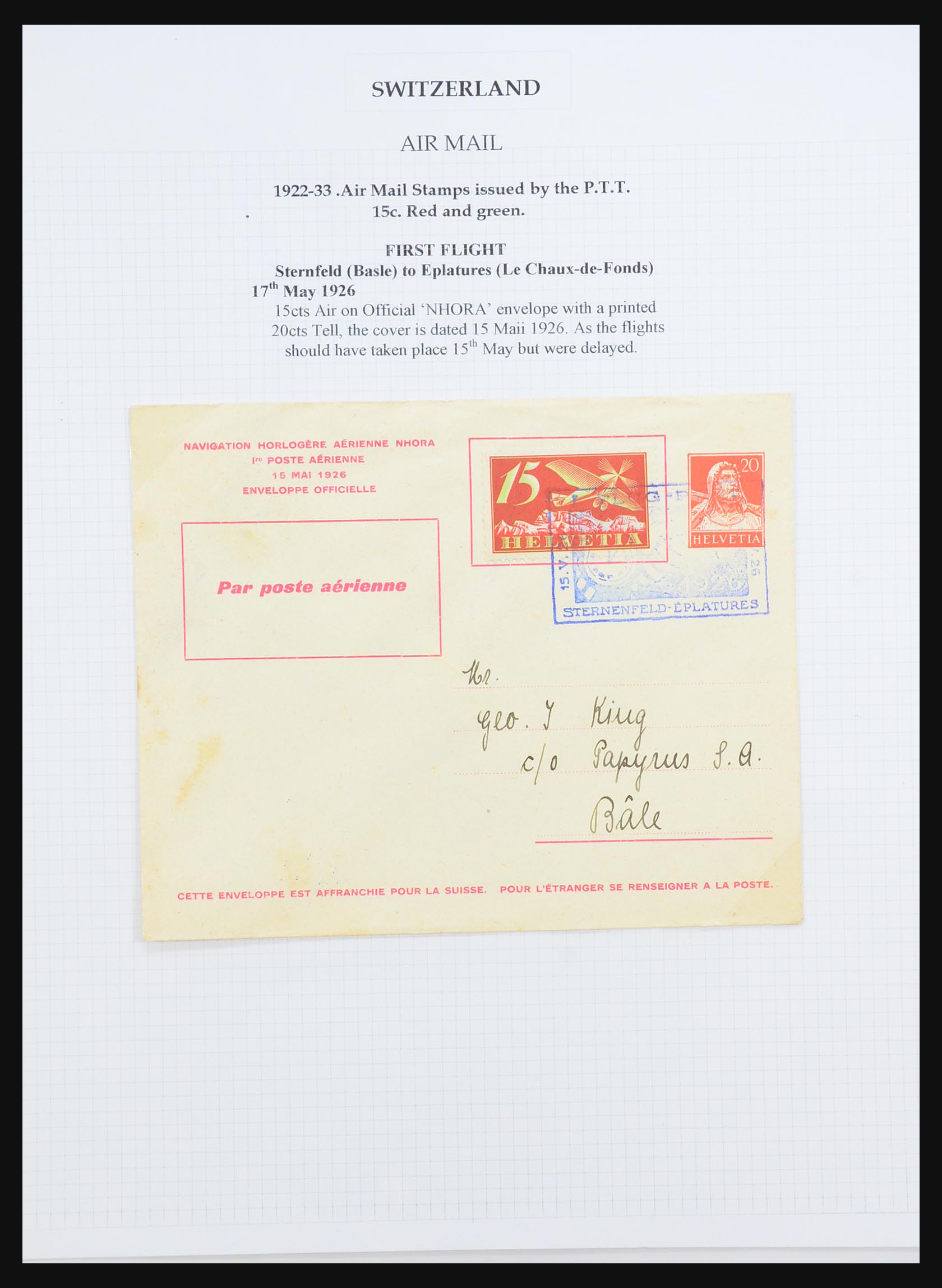 31444 029 - 31444 Zwitserland luchtpost brieven 1922-1946.