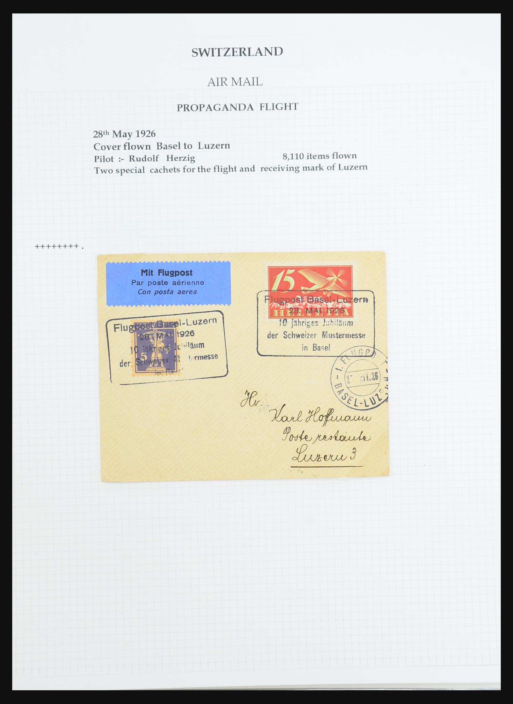 31444 031 - 31444 Switzerland airmail covers 1922-1946.