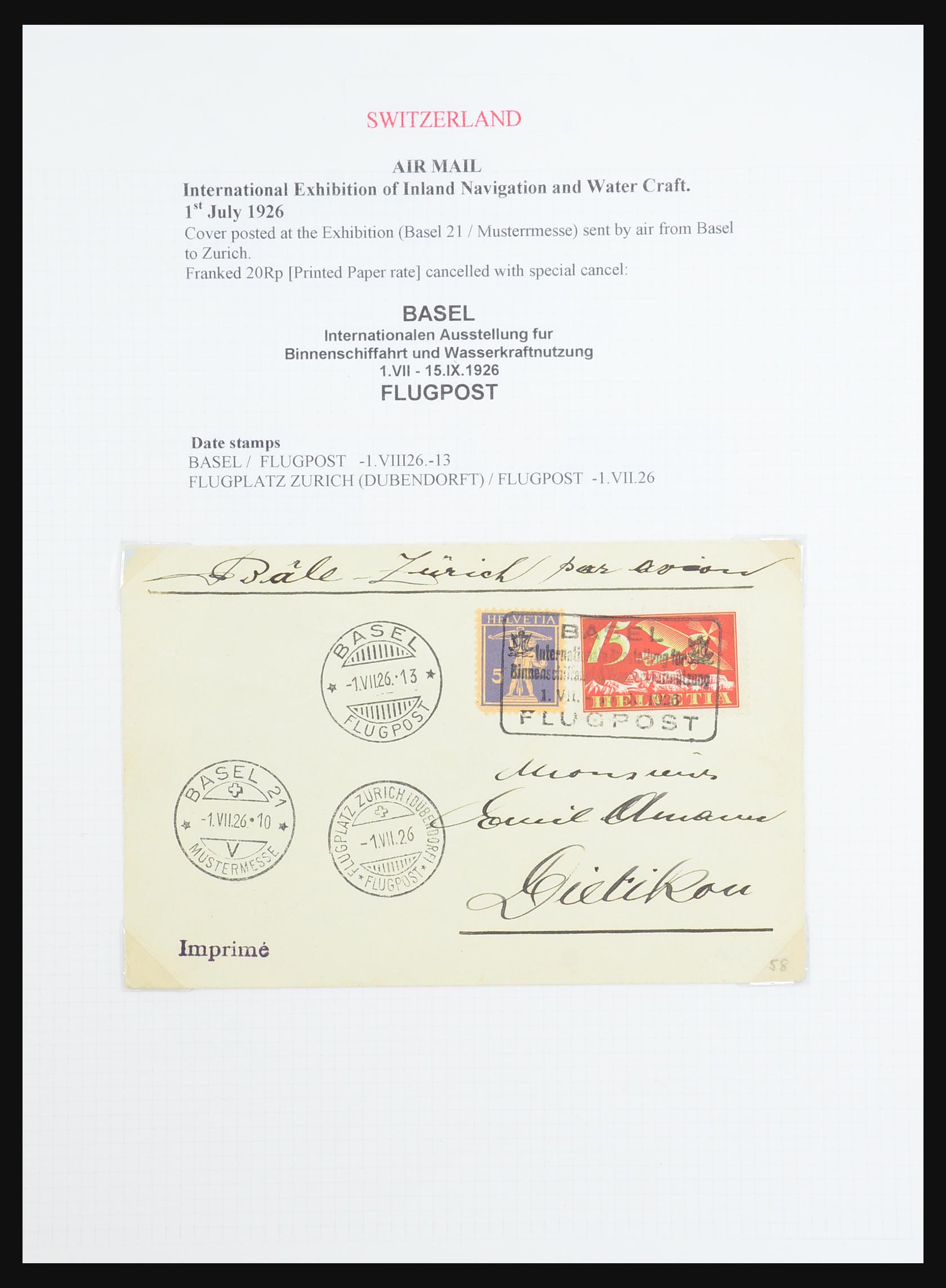 31444 033 - 31444 Zwitserland luchtpost brieven 1922-1946.
