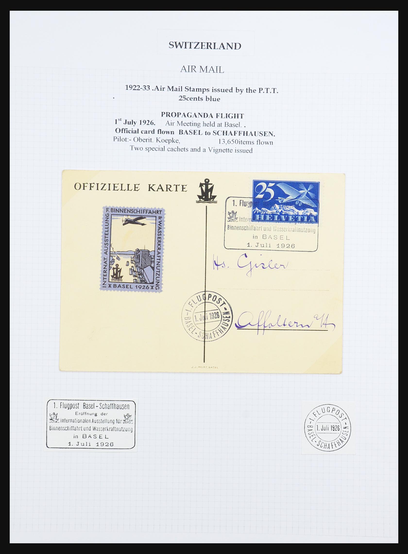 31444 034 - 31444 Zwitserland luchtpost brieven 1922-1946.