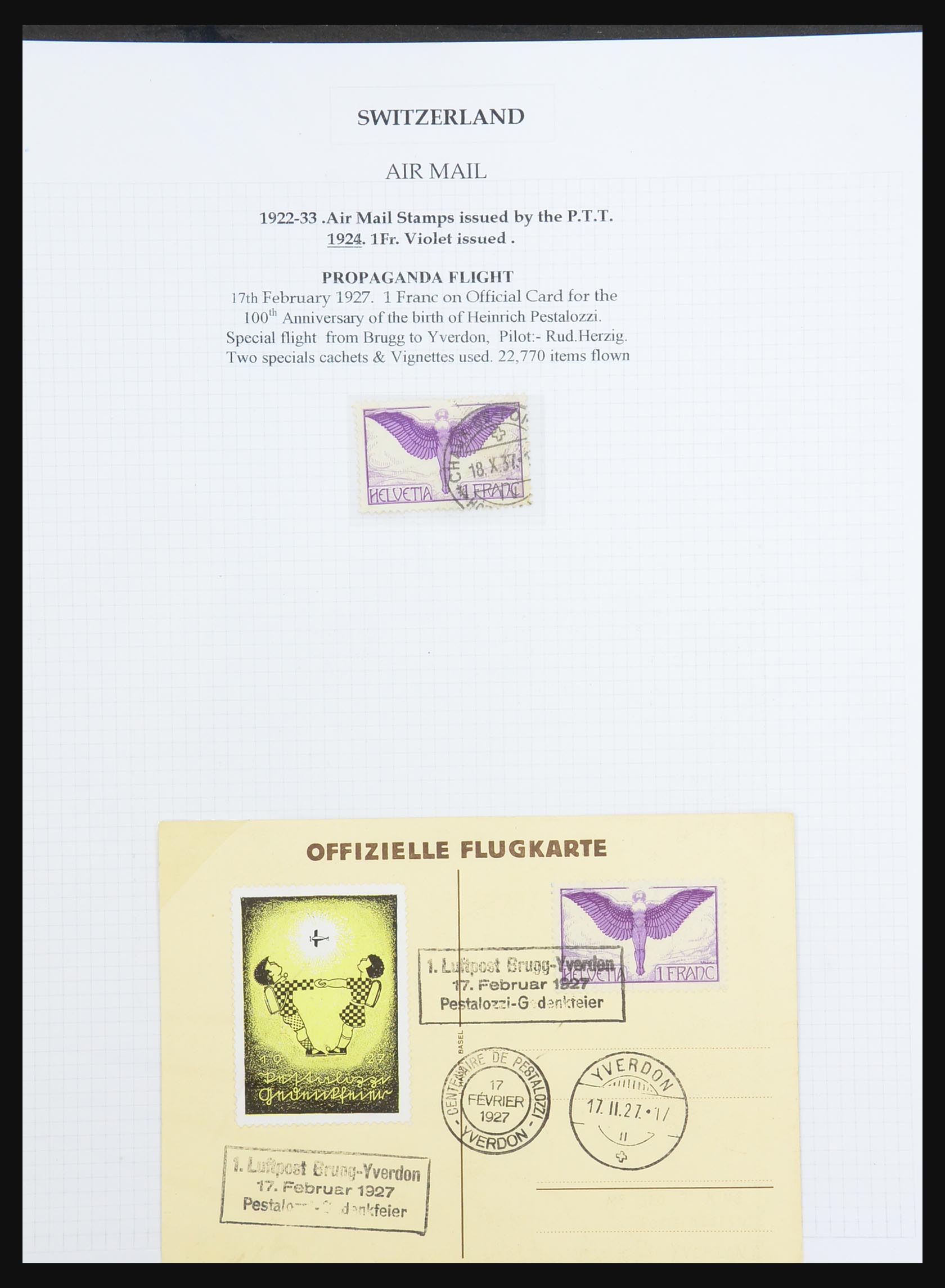 31444 038 - 31444 Zwitserland luchtpost brieven 1922-1946.