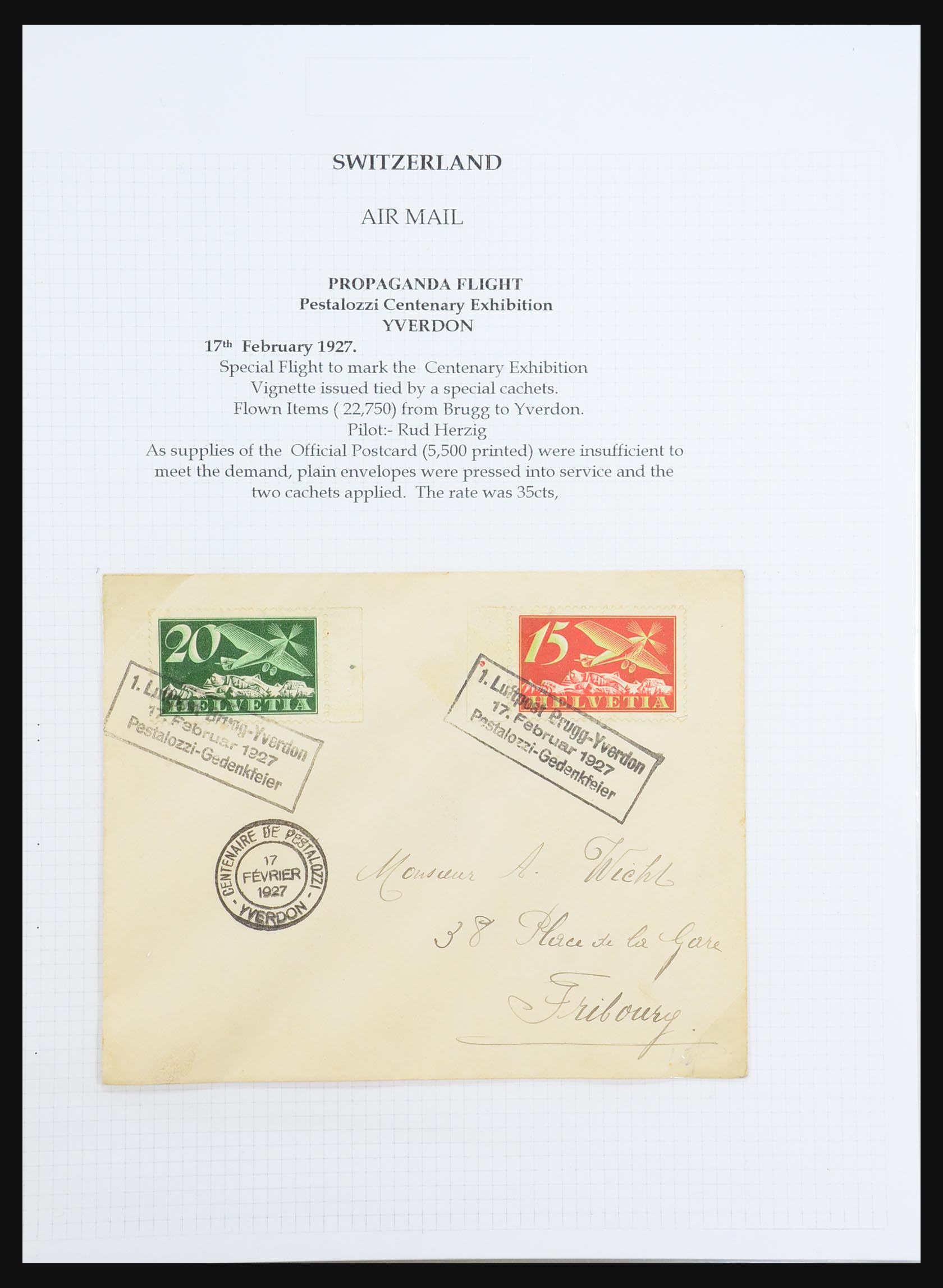 31444 039 - 31444 Switzerland airmail covers 1922-1946.