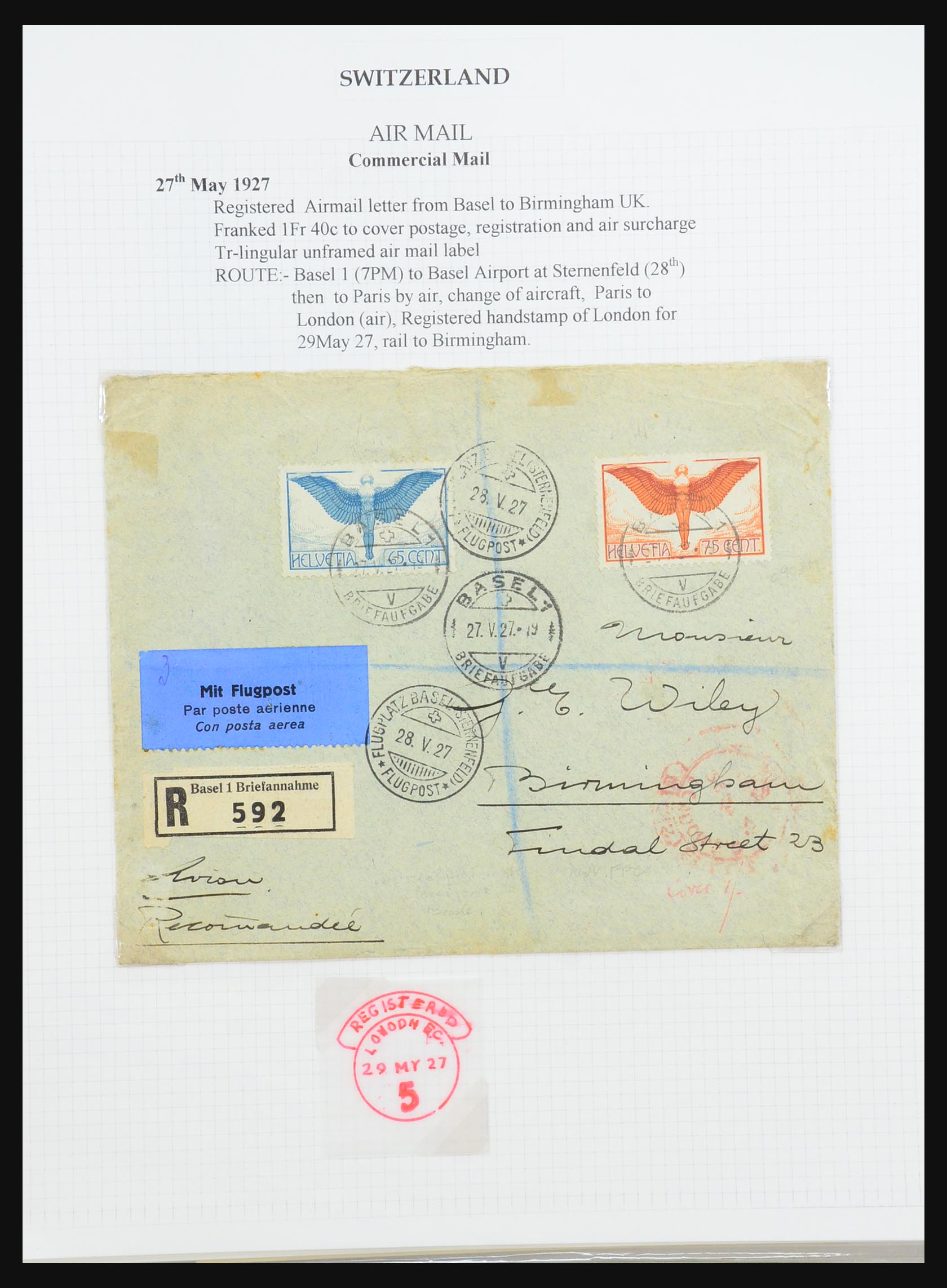 31444 041 - 31444 Switzerland airmail covers 1922-1946.