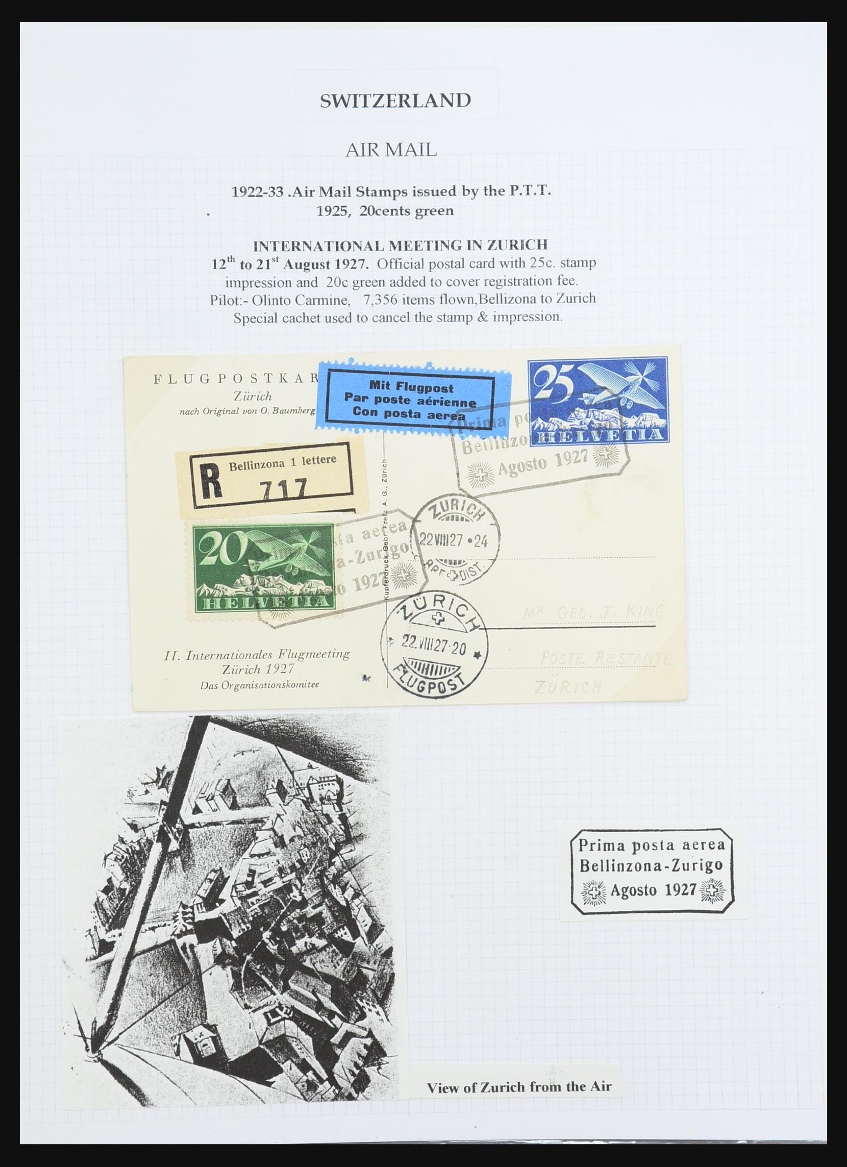 31444 046 - 31444 Zwitserland luchtpost brieven 1922-1946.