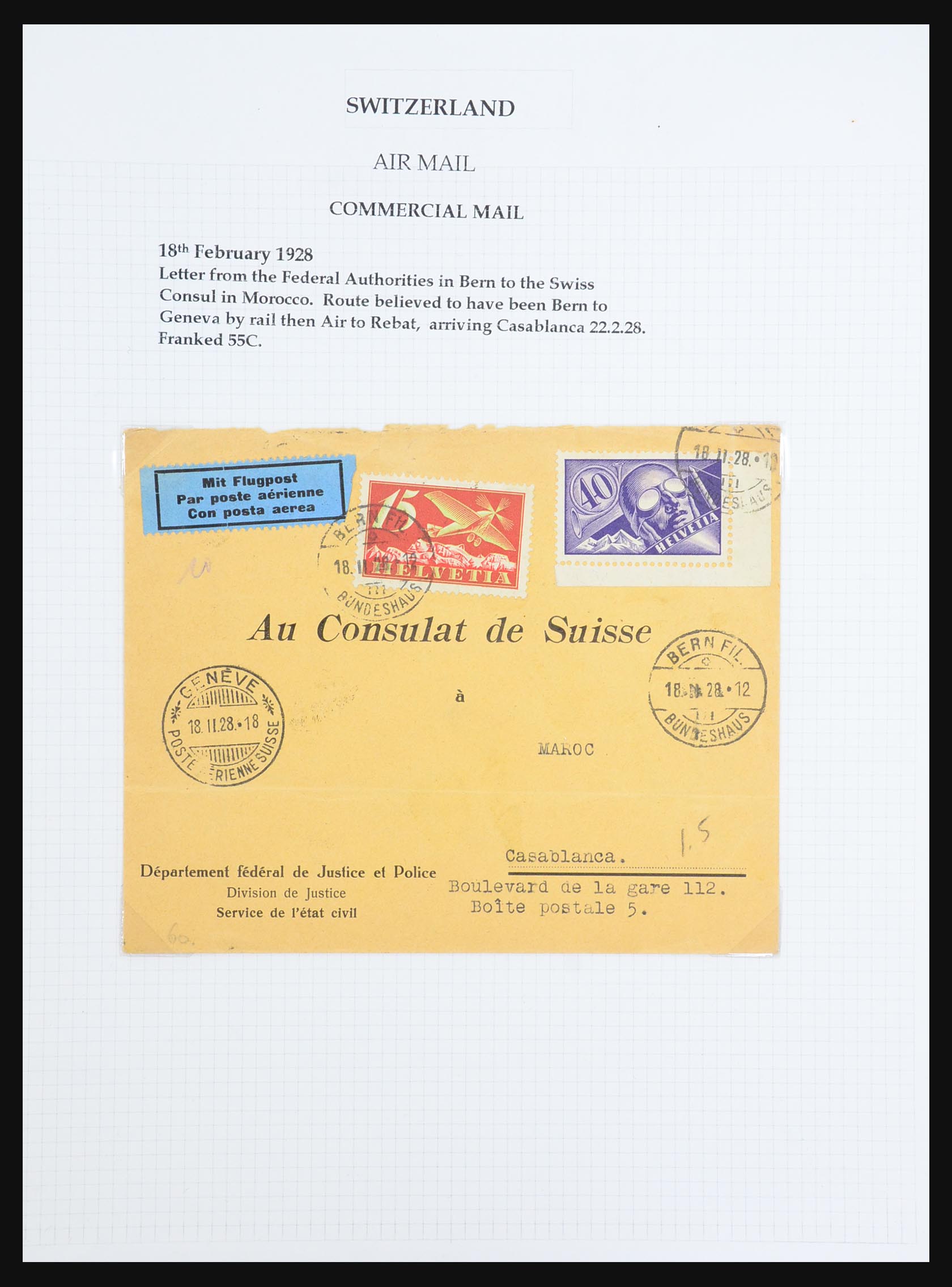 31444 049 - 31444 Switzerland airmail covers 1922-1946.