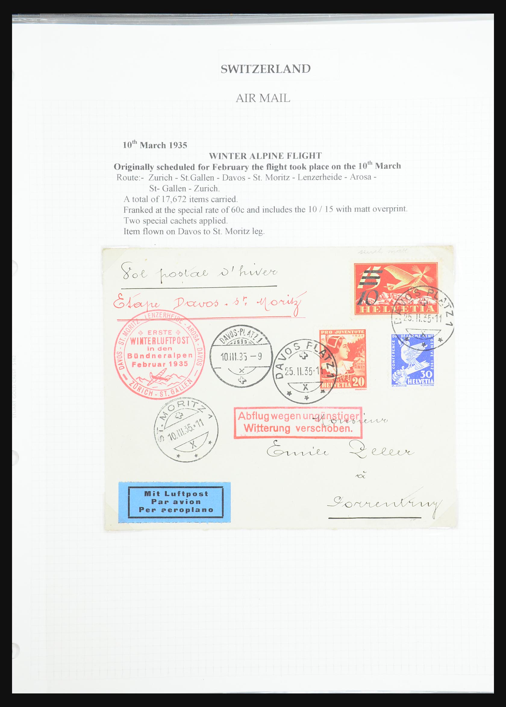31444 064 - 31444 Zwitserland luchtpost brieven 1922-1946.