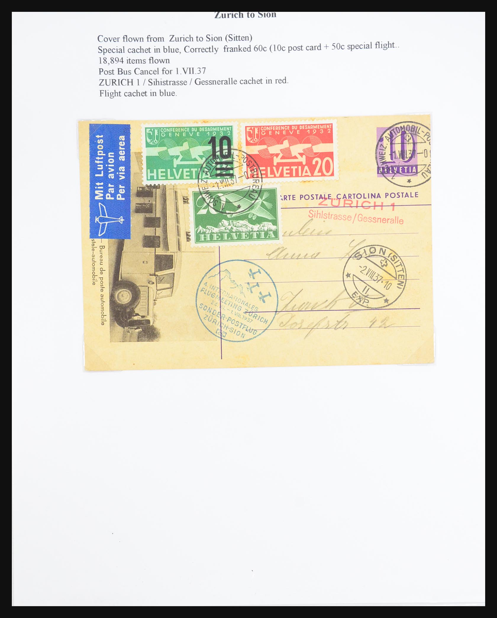31444 075 - 31444 Zwitserland luchtpost brieven 1922-1946.