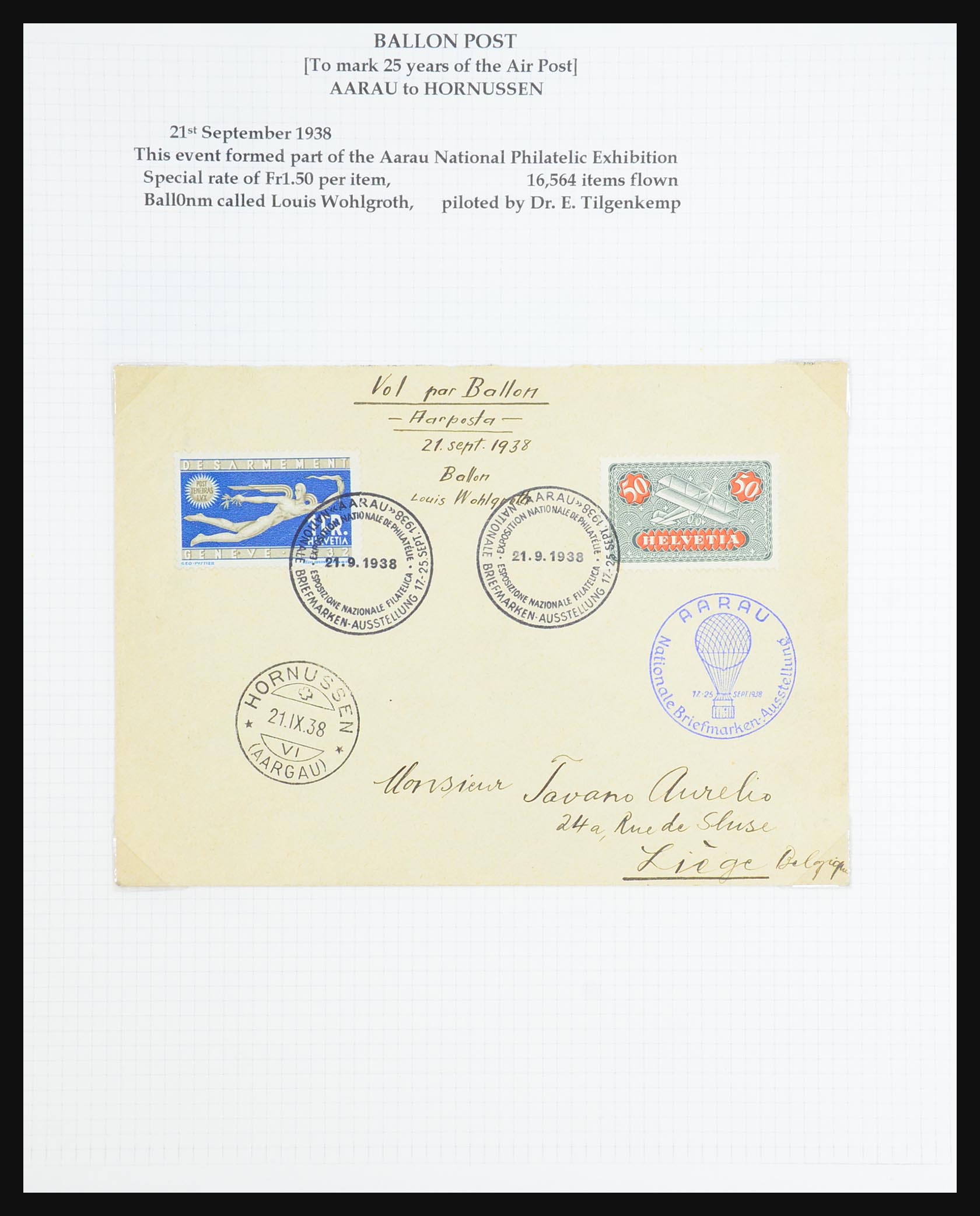 31444 088 - 31444 Zwitserland luchtpost brieven 1922-1946.