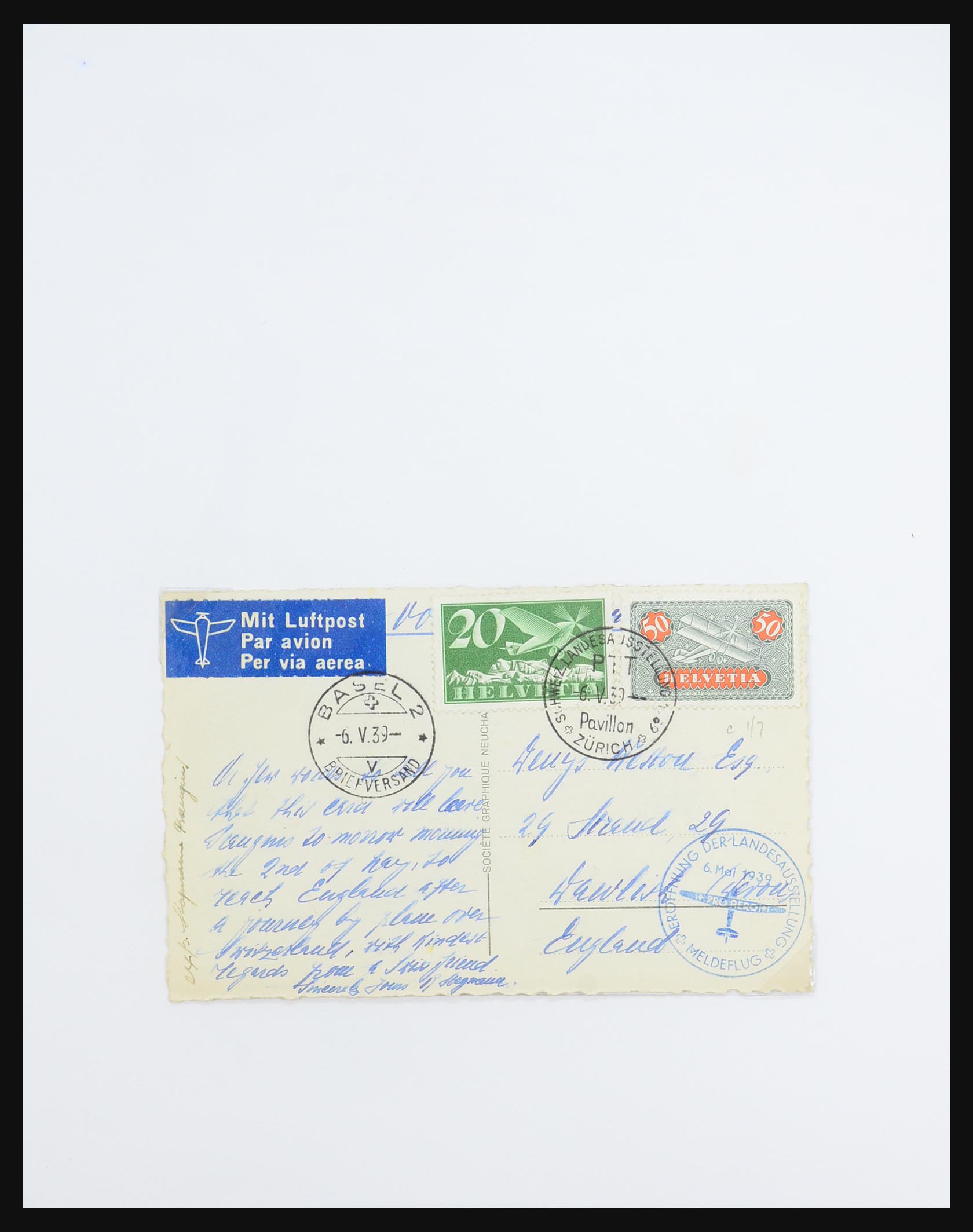 31444 100 - 31444 Zwitserland luchtpost brieven 1922-1946.