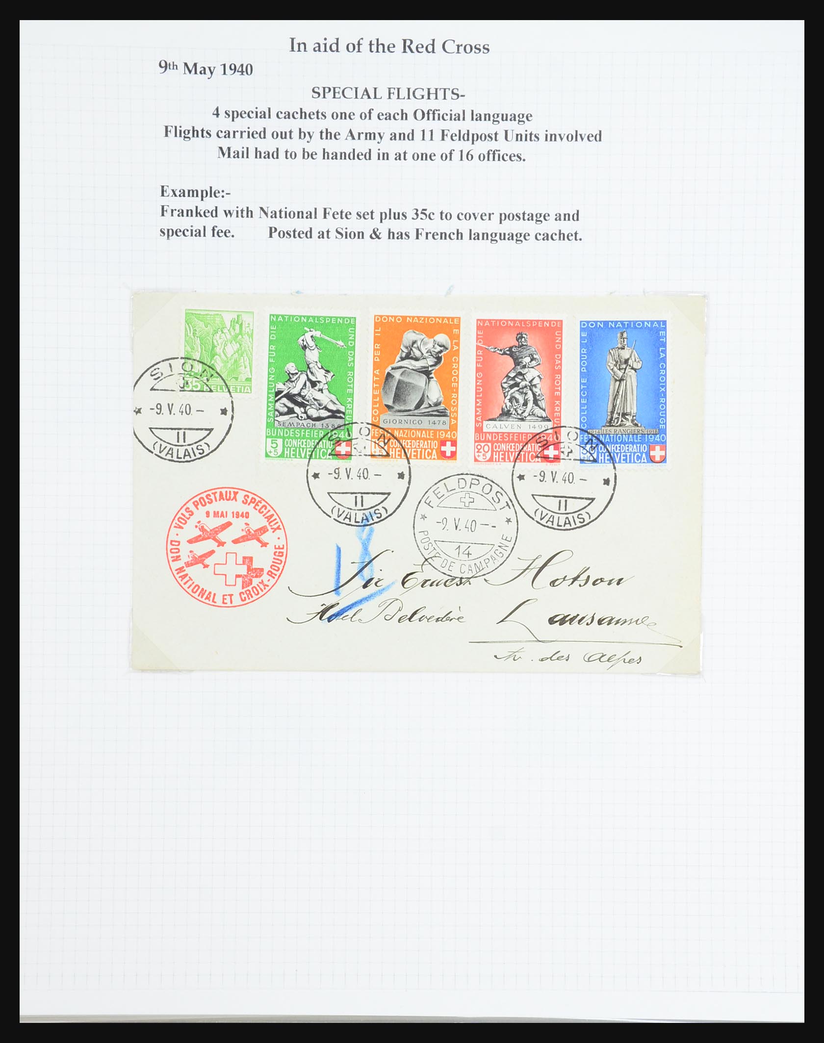 31444 107 - 31444 Zwitserland luchtpost brieven 1922-1946.