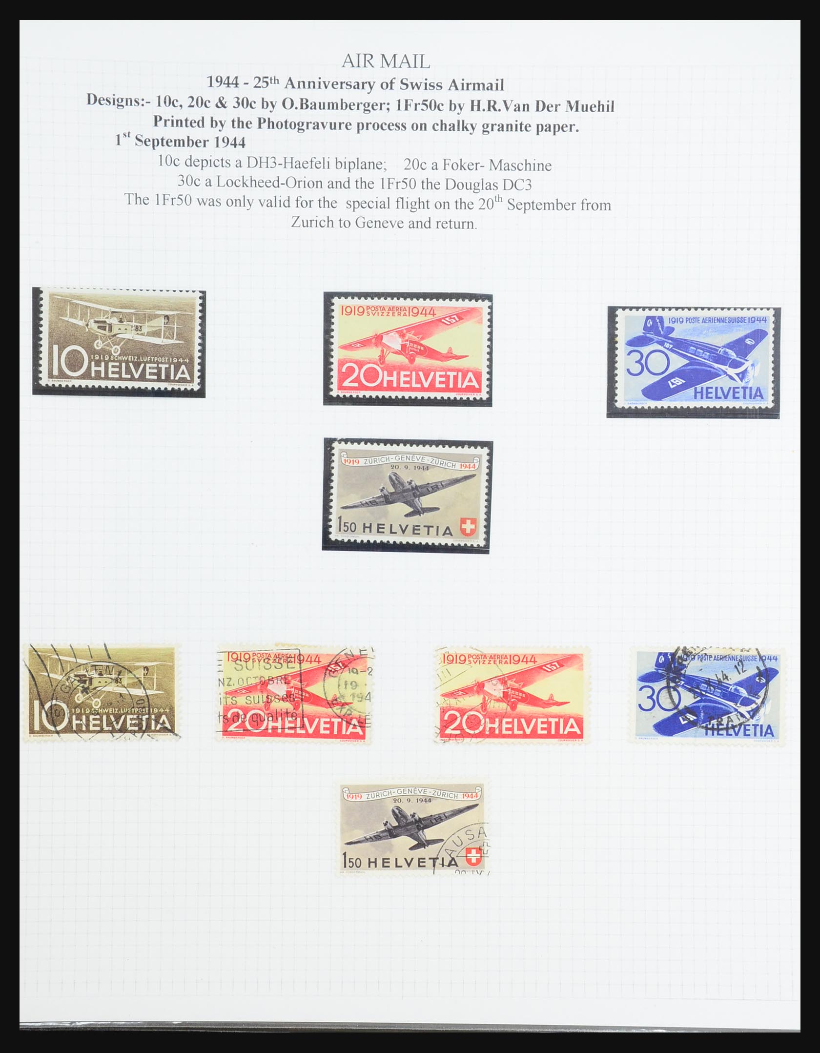 31444 115 - 31444 Zwitserland luchtpost brieven 1922-1946.