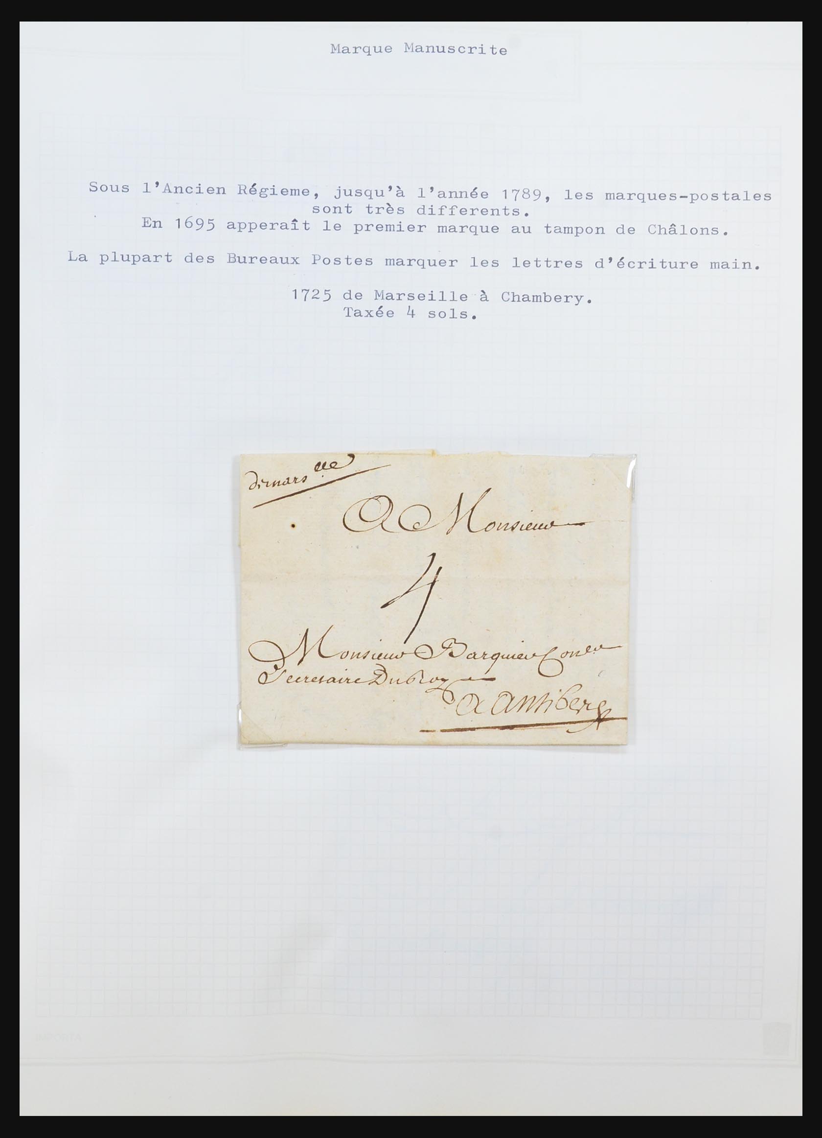 31526 002 - 31526 Frankrijk brieven en stempels 1725 (!)-1900.