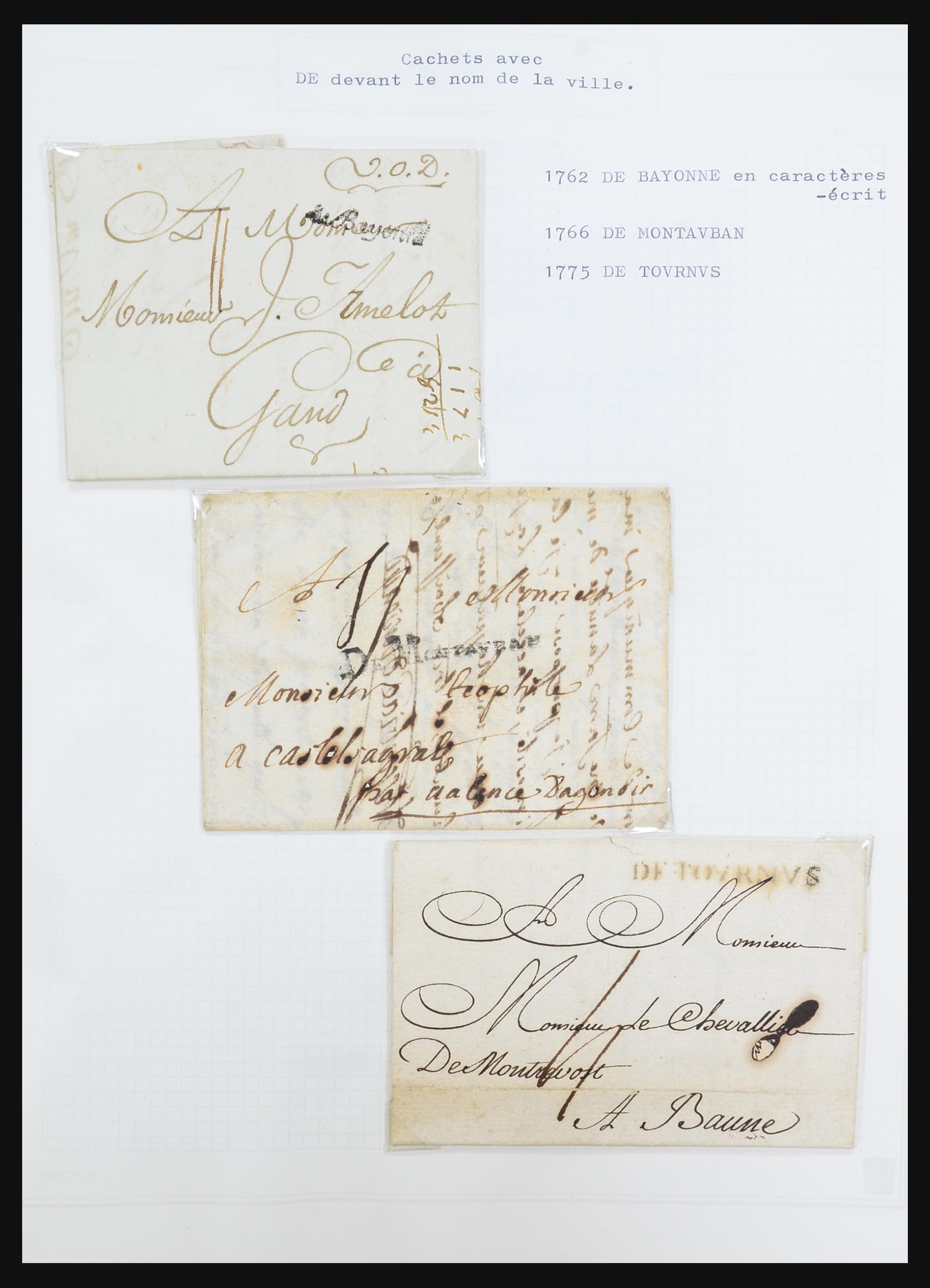 31526 003 - 31526 Frankrijk brieven en stempels 1725 (!)-1900.