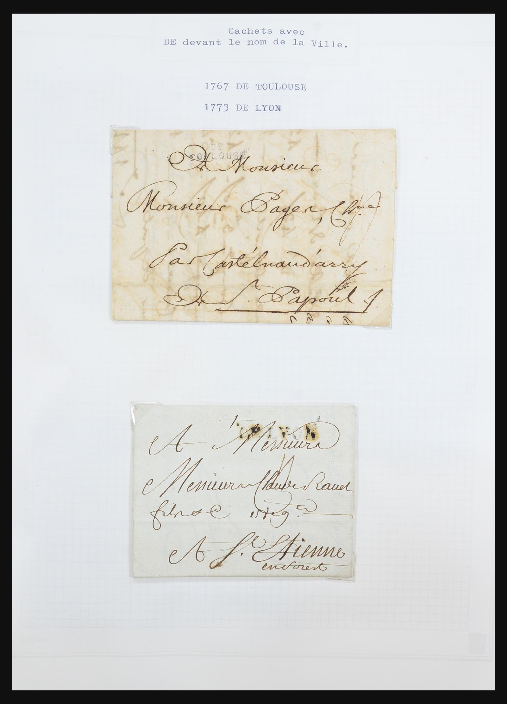 31526 004 - 31526 Frankrijk brieven en stempels 1725 (!)-1900.