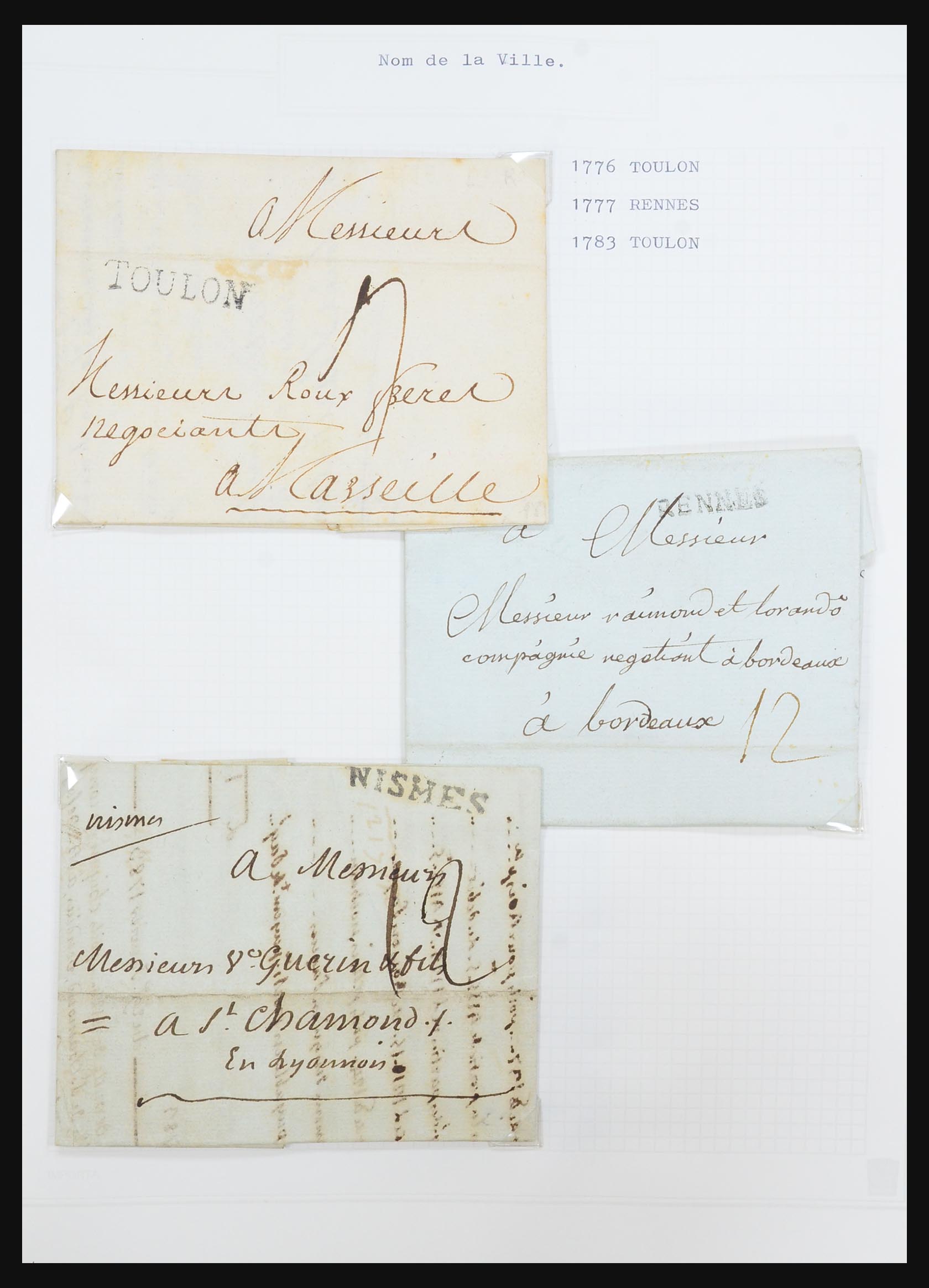 31526 005 - 31526 Frankrijk brieven en stempels 1725 (!)-1900.