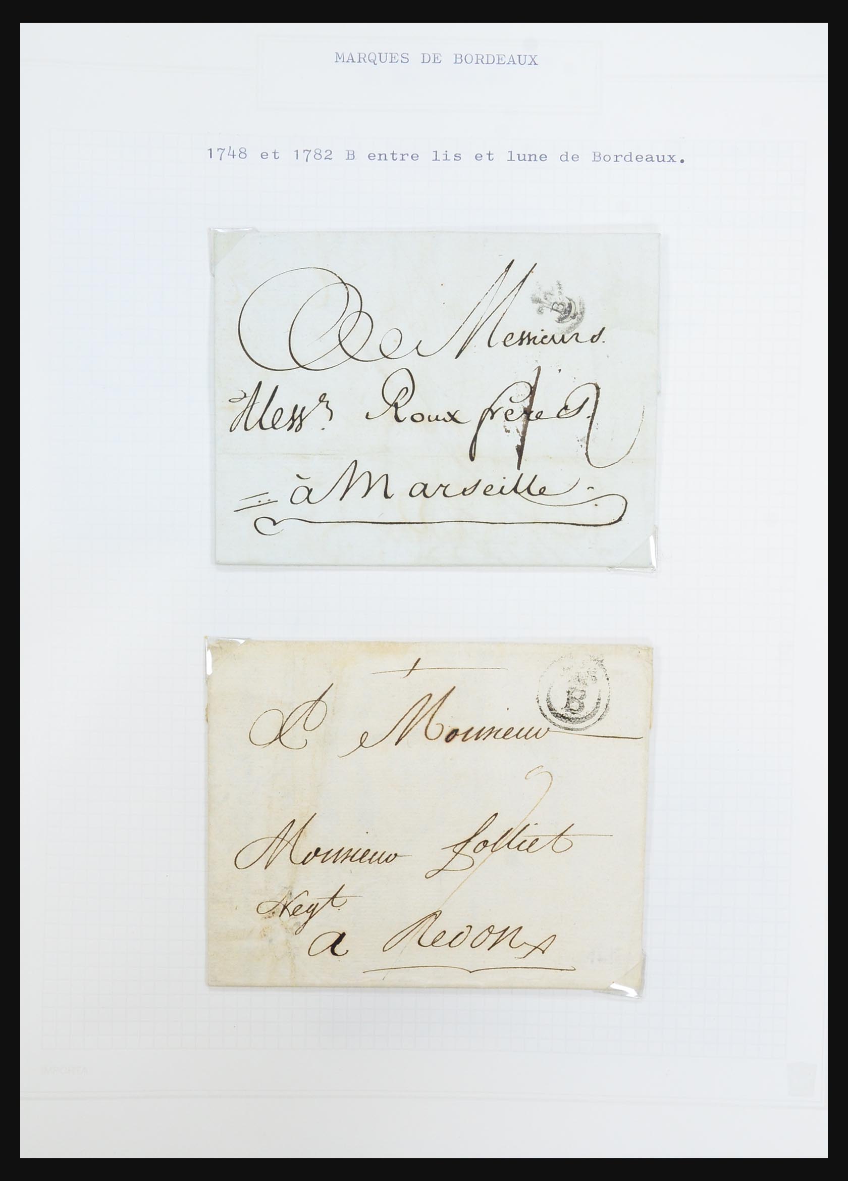 31526 007 - 31526 Frankrijk brieven en stempels 1725 (!)-1900.