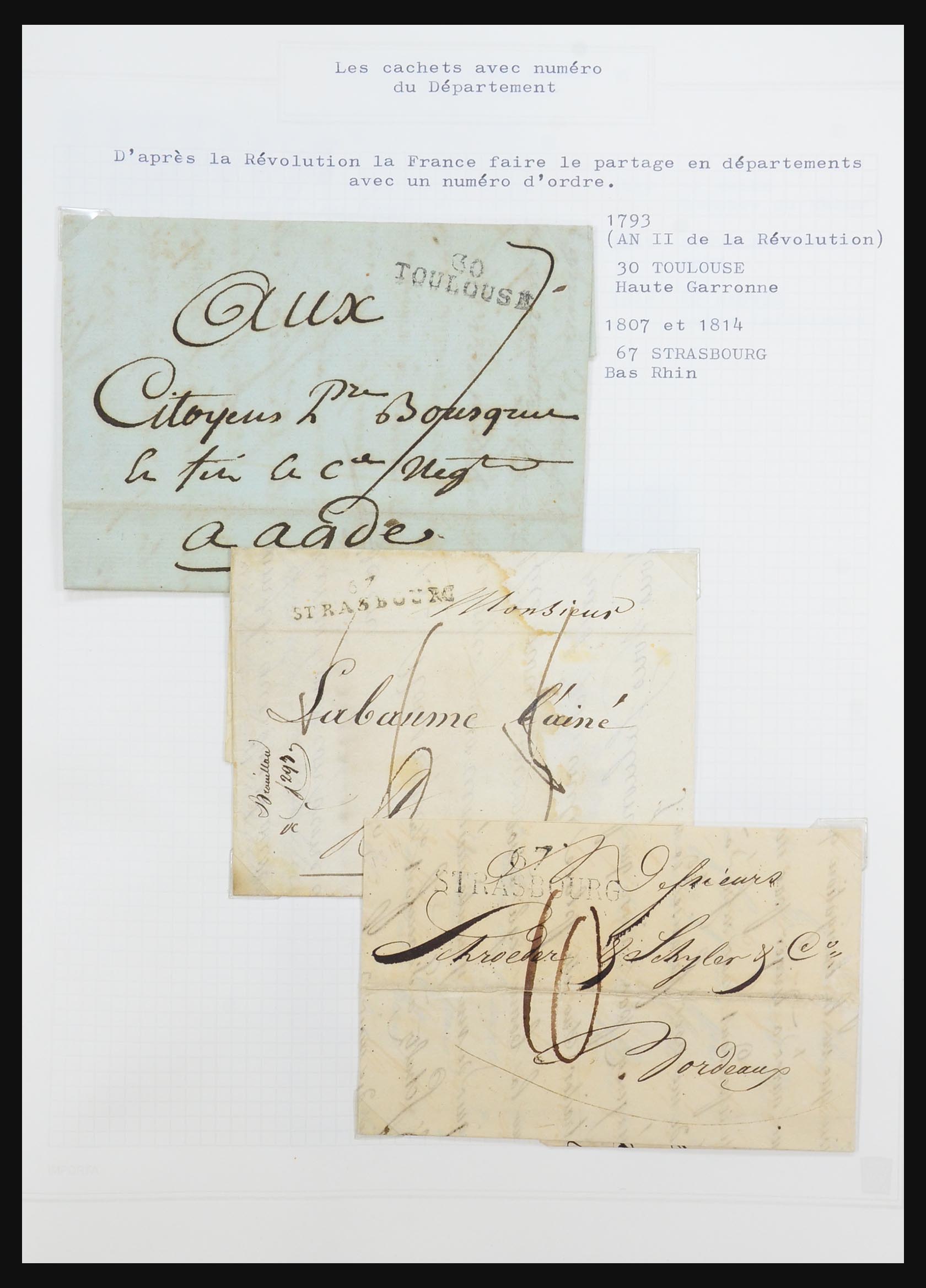 31526 008 - 31526 Frankrijk brieven en stempels 1725 (!)-1900.