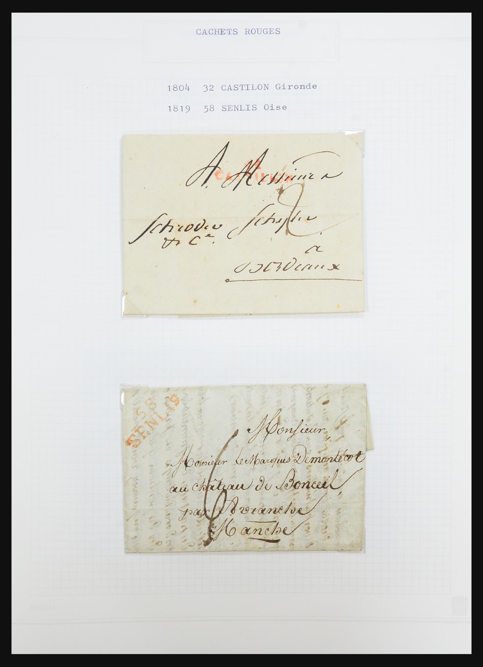 31526 011 - 31526 Frankrijk brieven en stempels 1725 (!)-1900.