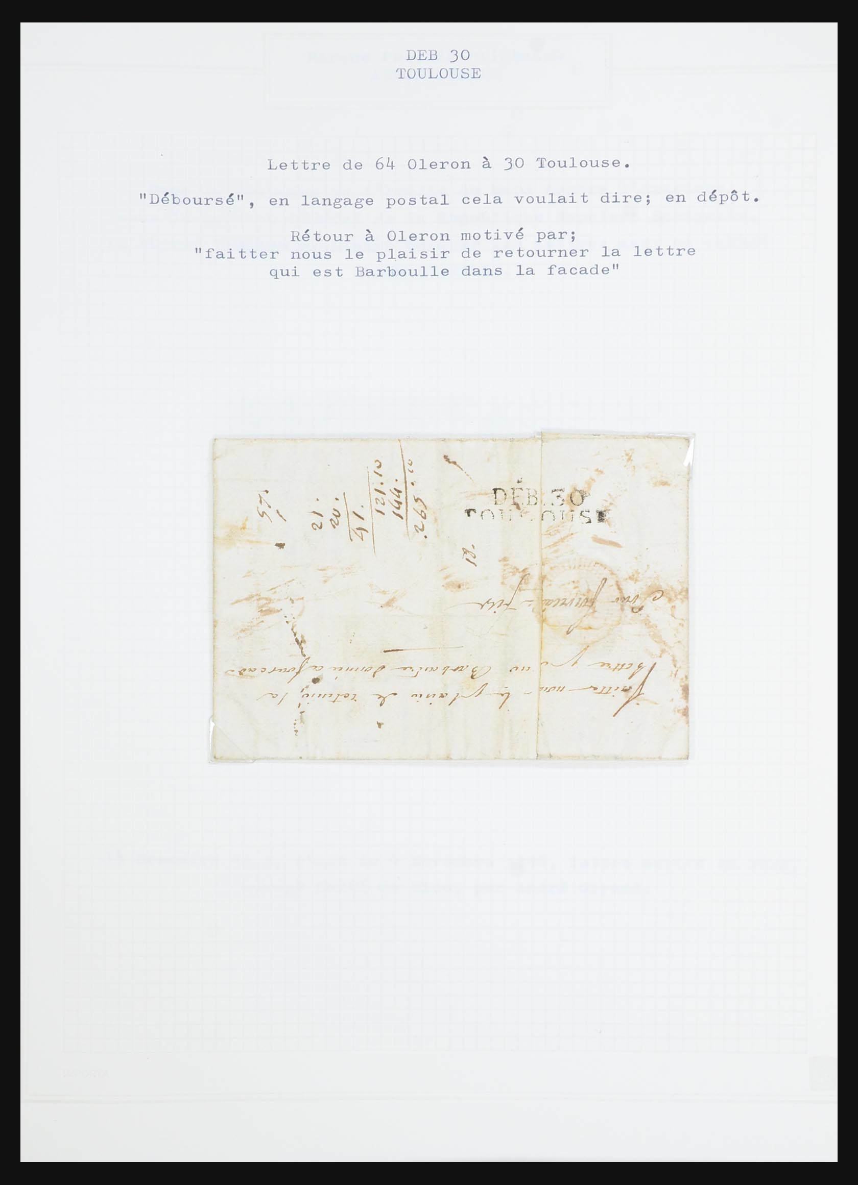 31526 013 - 31526 Frankrijk brieven en stempels 1725 (!)-1900.